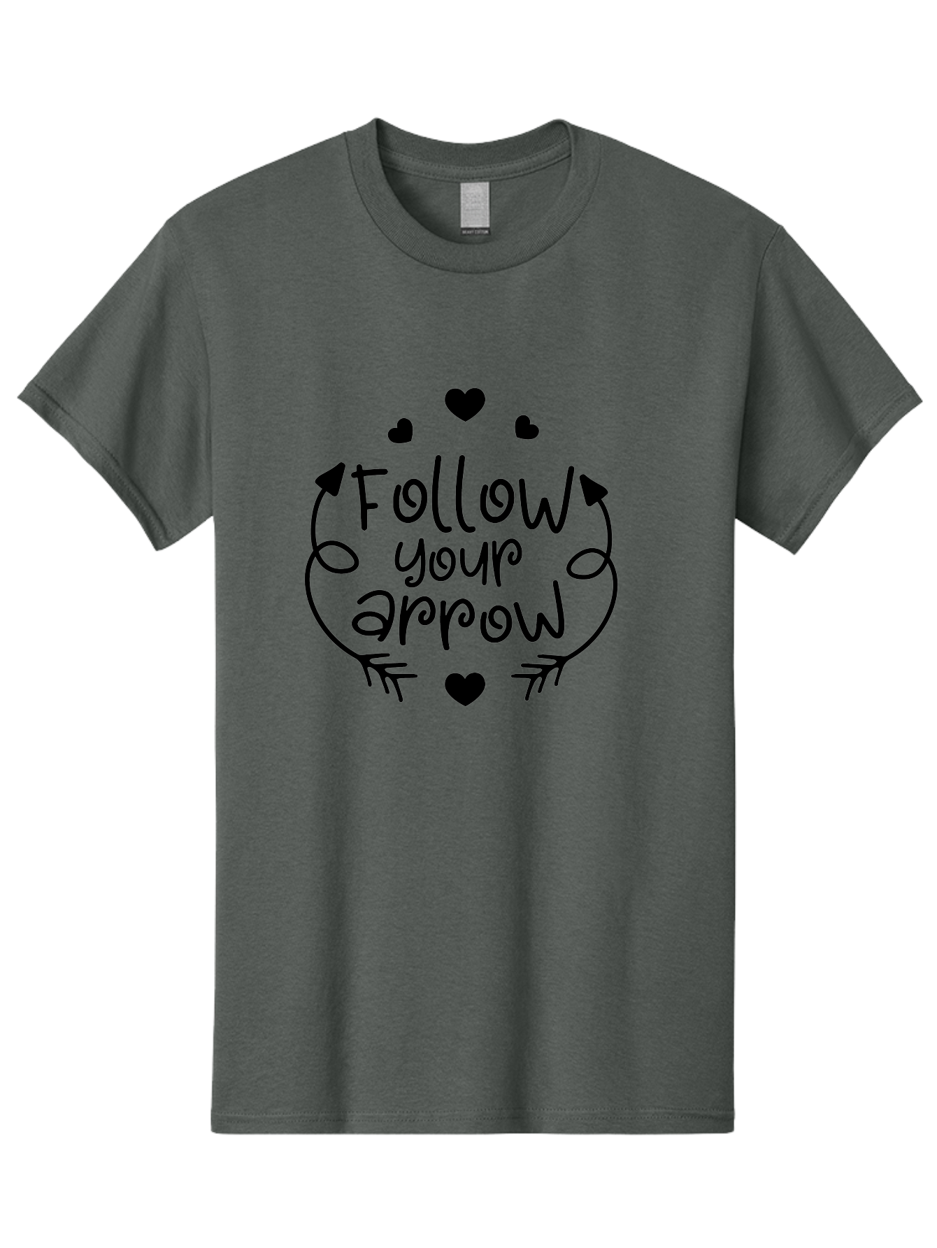 Follow-Your-Arrow Men'S Graphic Tee, 100% Cotton, Comfortable Casual Summer Wear, Machine Washable, Follow Your Arrow, Inspirational Quotes, Motivational Phrases, Arrow Design, Hearts, Love, Kindness, Positivity, Happy Vibes, Encouragement, Aac740