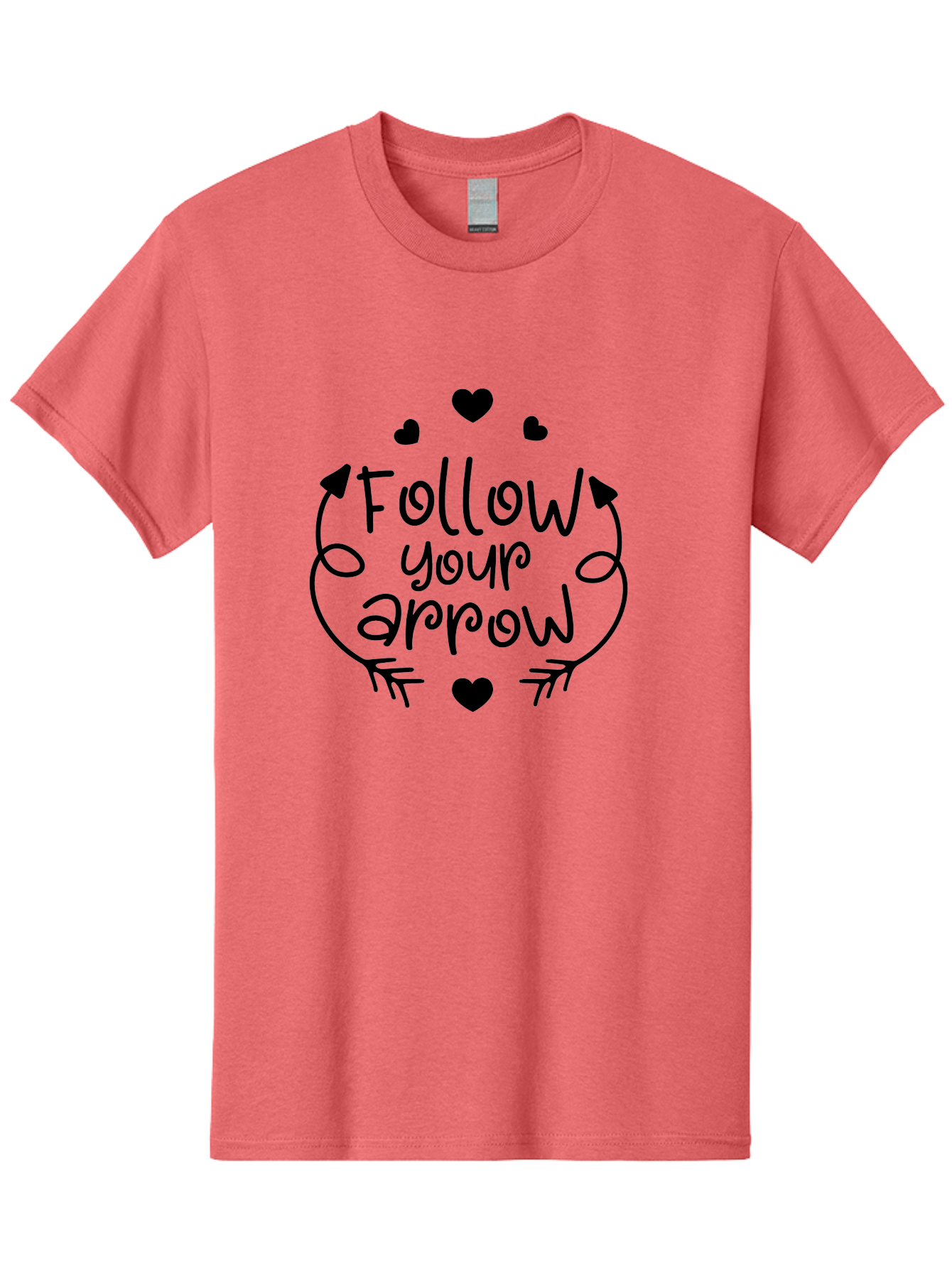 Follow-Your-Arrow Men'S Graphic Tee, 100% Cotton, Comfortable Casual Summer Wear, Machine Washable, Follow Your Arrow, Inspirational Quotes, Motivational Phrases, Arrow Design, Hearts, Love, Kindness, Positivity, Happy Vibes, Encouragement, Aac740