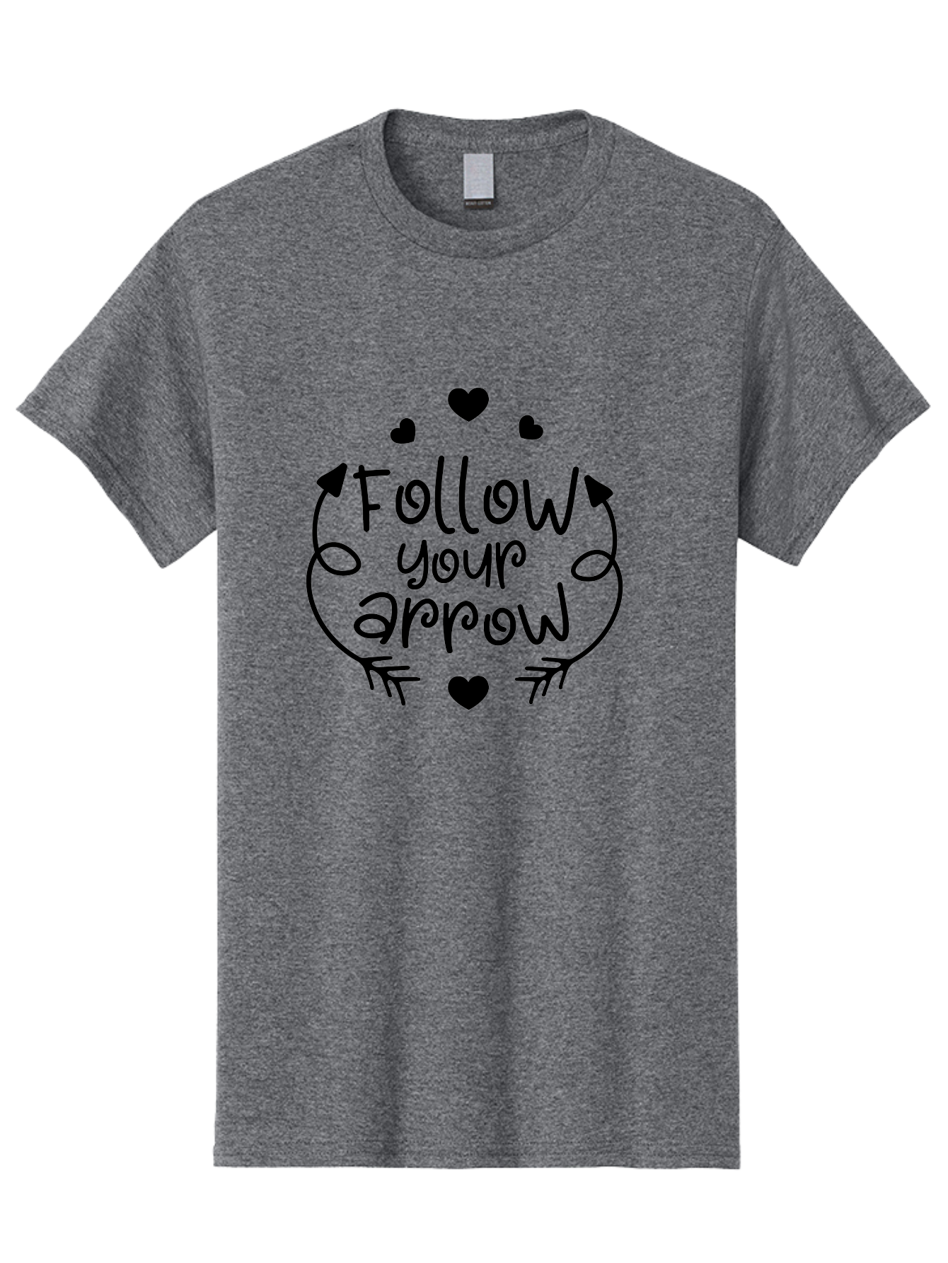 Follow-Your-Arrow Men'S Graphic Tee, 100% Cotton, Comfortable Casual Summer Wear, Machine Washable, Follow Your Arrow, Inspirational Quotes, Motivational Phrases, Arrow Design, Hearts, Love, Kindness, Positivity, Happy Vibes, Encouragement, Aac740