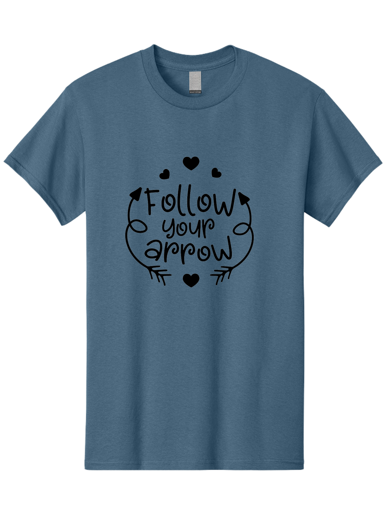 Follow-Your-Arrow Men'S Graphic Tee, 100% Cotton, Comfortable Casual Summer Wear, Machine Washable, Follow Your Arrow, Inspirational Quotes, Motivational Phrases, Arrow Design, Hearts, Love, Kindness, Positivity, Happy Vibes, Encouragement, Aac740