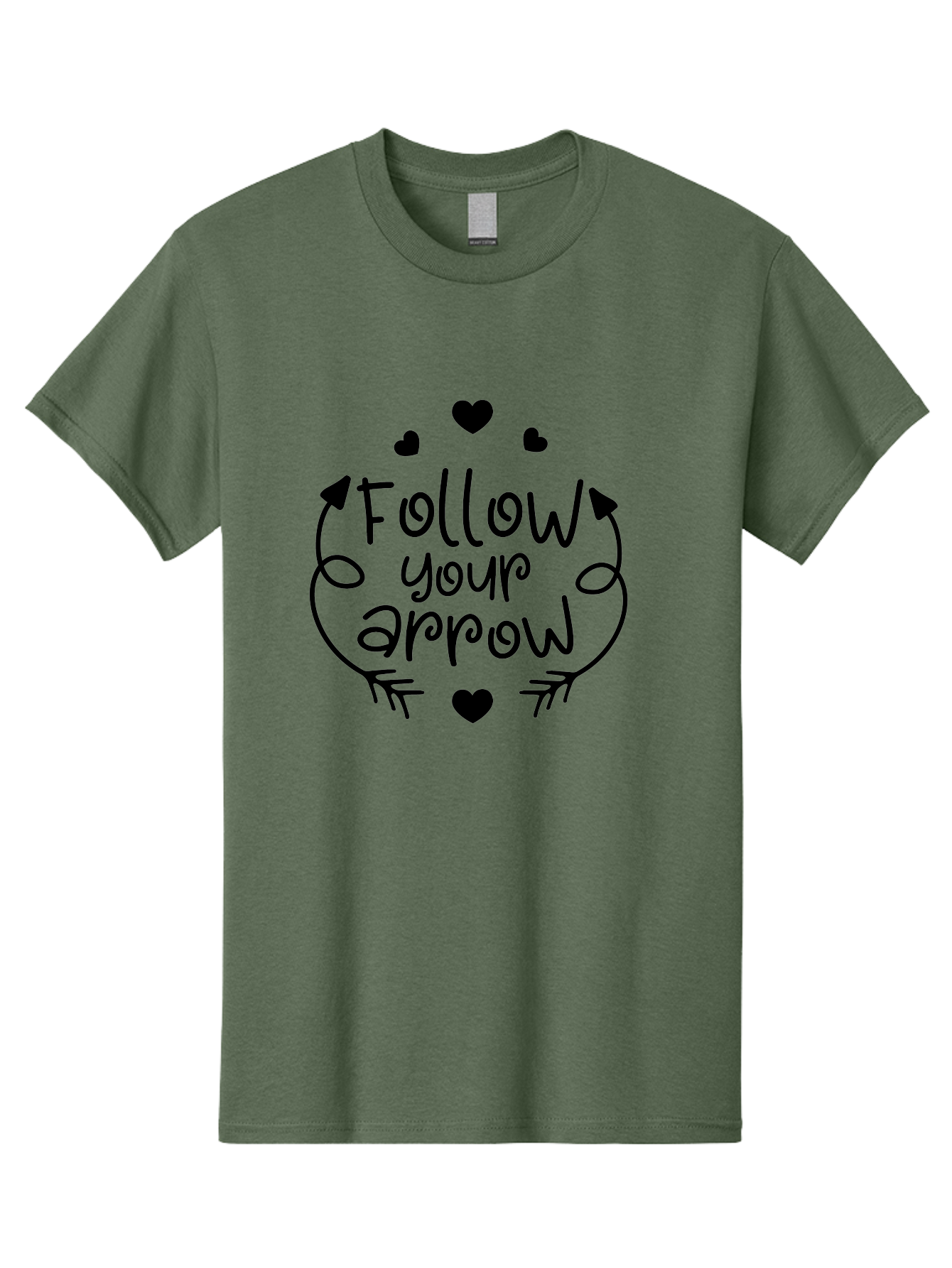 Follow-Your-Arrow Men'S Graphic Tee, 100% Cotton, Comfortable Casual Summer Wear, Machine Washable, Follow Your Arrow, Inspirational Quotes, Motivational Phrases, Arrow Design, Hearts, Love, Kindness, Positivity, Happy Vibes, Encouragement, Aac740