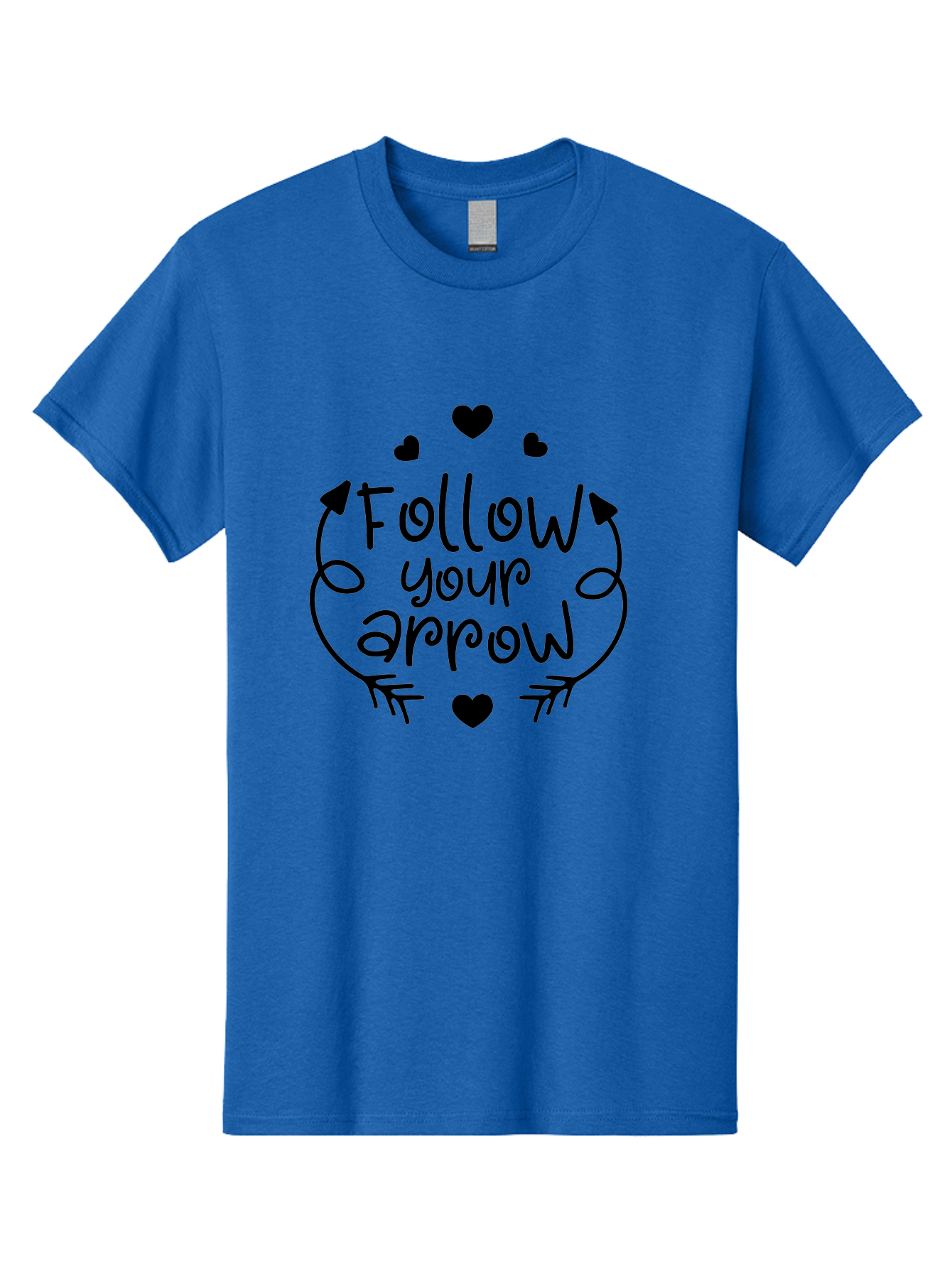 Follow-Your-Arrow Men'S Graphic Tee, 100% Cotton, Comfortable Casual Summer Wear, Machine Washable, Follow Your Arrow, Inspirational Quotes, Motivational Phrases, Arrow Design, Hearts, Love, Kindness, Positivity, Happy Vibes, Encouragement, Aac740
