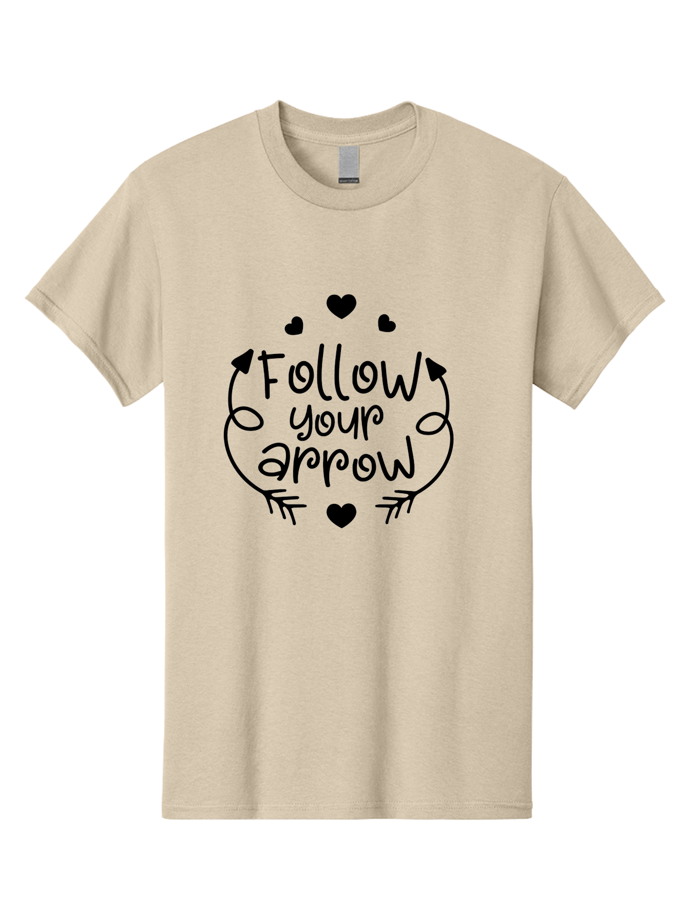 Follow-Your-Arrow Men'S Graphic Tee, 100% Cotton, Comfortable Casual Summer Wear, Machine Washable, Follow Your Arrow, Inspirational Quotes, Motivational Phrases, Arrow Design, Hearts, Love, Kindness, Positivity, Happy Vibes, Encouragement, Aac740