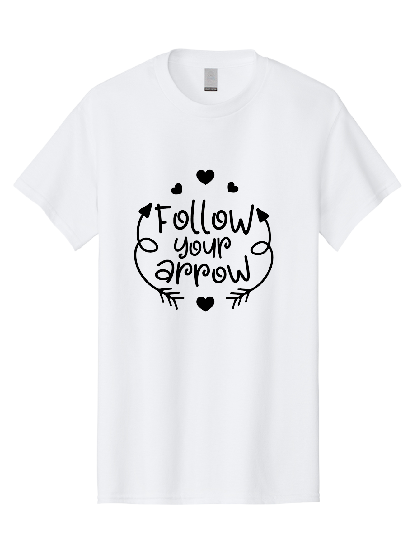 Follow-Your-Arrow Men'S Graphic Tee, 100% Cotton, Comfortable Casual Summer Wear, Machine Washable, Follow Your Arrow, Inspirational Quotes, Motivational Phrases, Arrow Design, Hearts, Love, Kindness, Positivity, Happy Vibes, Encouragement, Aac740