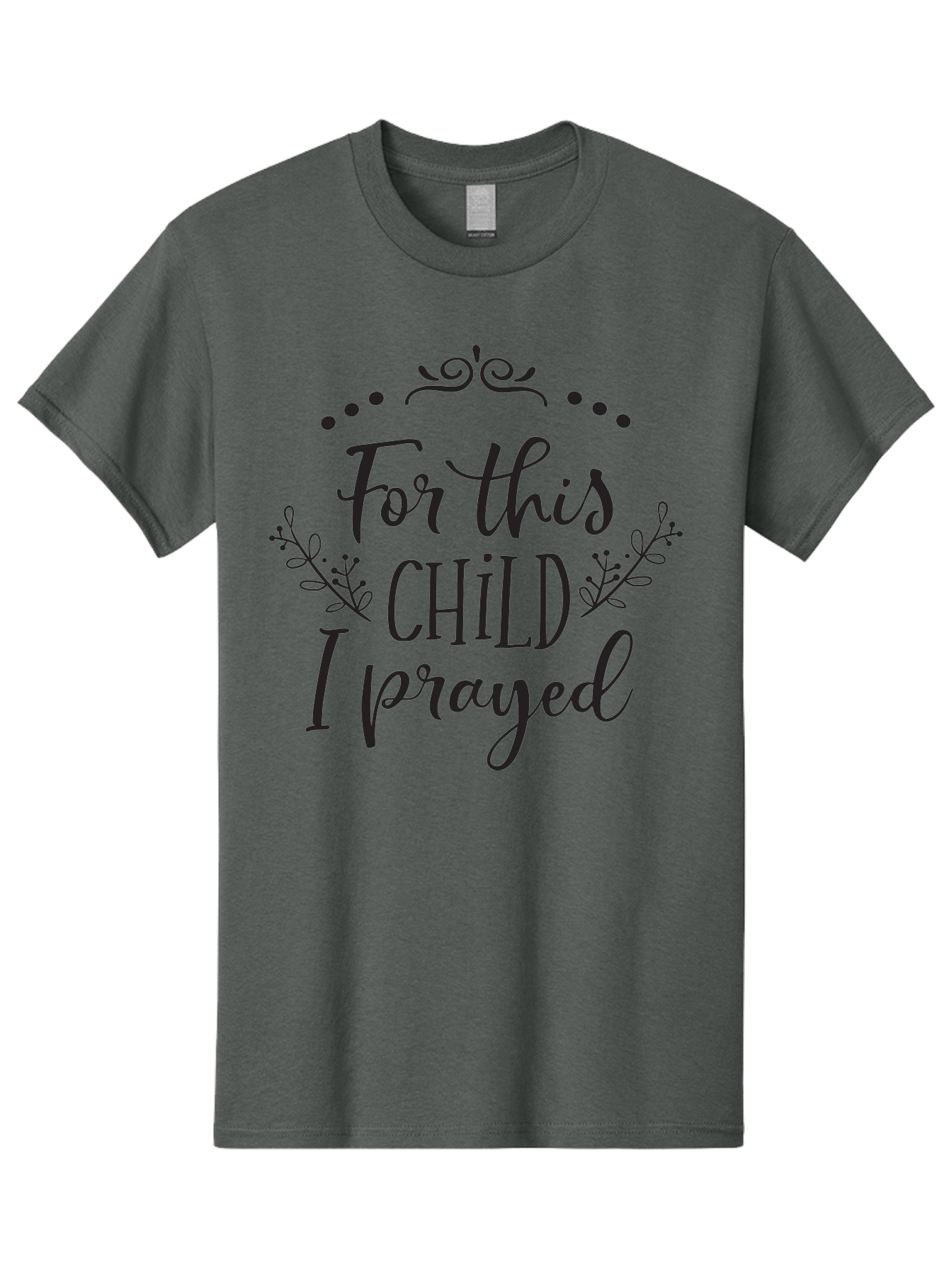 For-This-Child-I-Prayed Men'S Graphic Tee, 100% Cotton, Comfortable Casual Summer Wear, Machine Washable, Inspirational Quote, Prayer For Child, Biblical Inspiration, 1 Samuel 1:27, Scripture Art, Faith-Based Design, Inspirational Art, Aac743