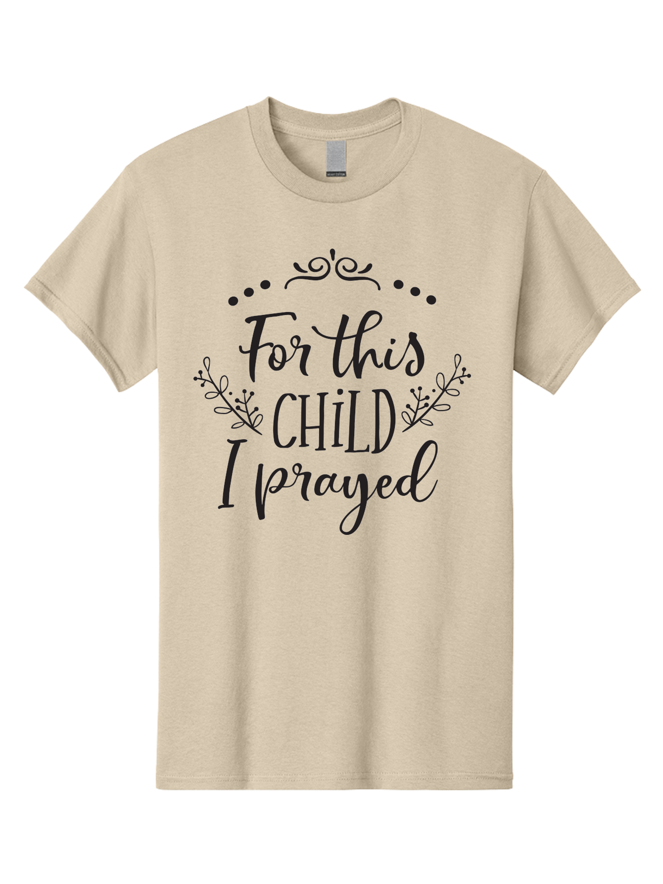For-This-Child-I-Prayed Men'S Graphic Tee, 100% Cotton, Comfortable Casual Summer Wear, Machine Washable, Inspirational Quote, Prayer For Child, Biblical Inspiration, 1 Samuel 1:27, Scripture Art, Faith-Based Design, Inspirational Art, Aac743