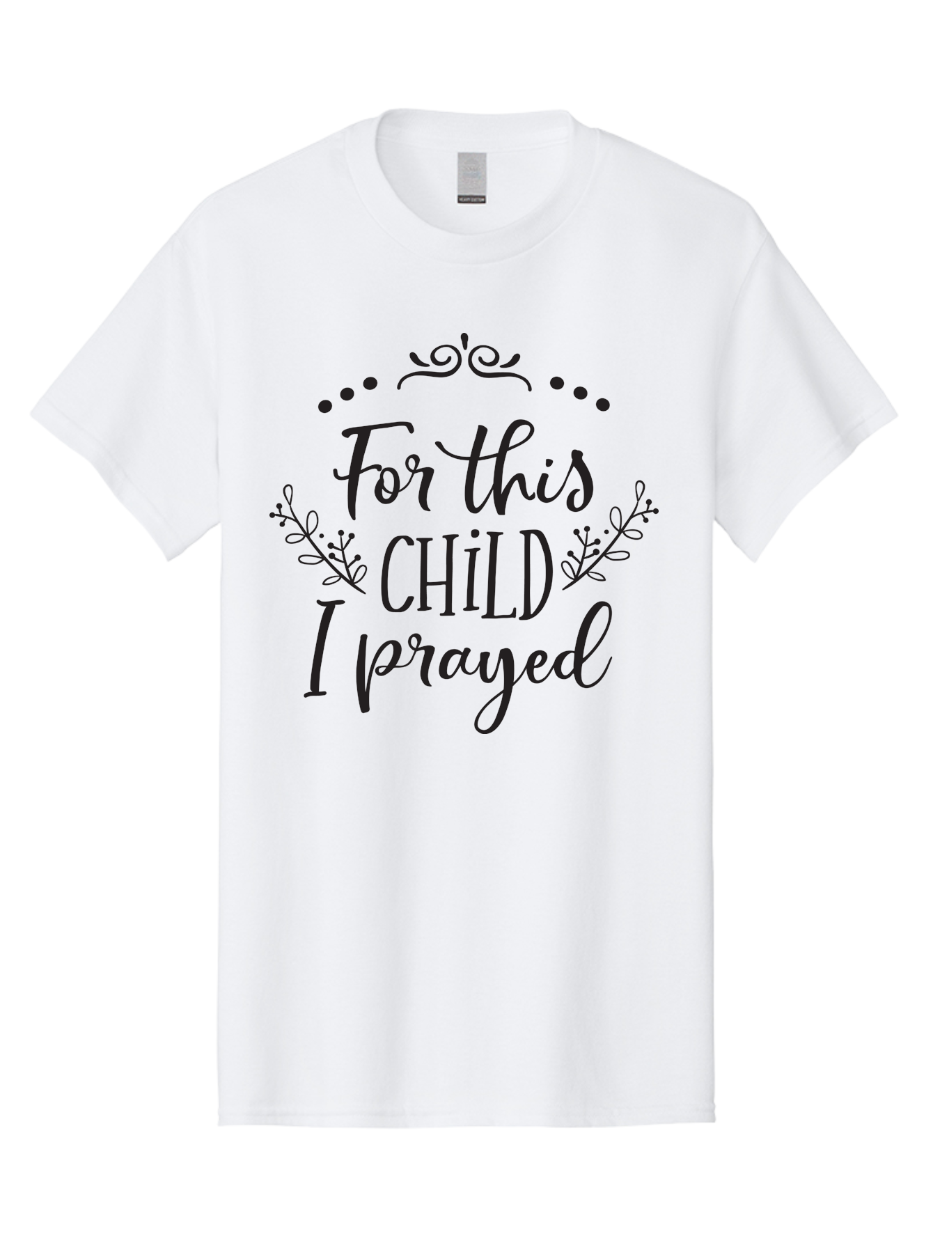 For-This-Child-I-Prayed Men'S Graphic Tee, 100% Cotton, Comfortable Casual Summer Wear, Machine Washable, Inspirational Quote, Prayer For Child, Biblical Inspiration, 1 Samuel 1:27, Scripture Art, Faith-Based Design, Inspirational Art, Aac743