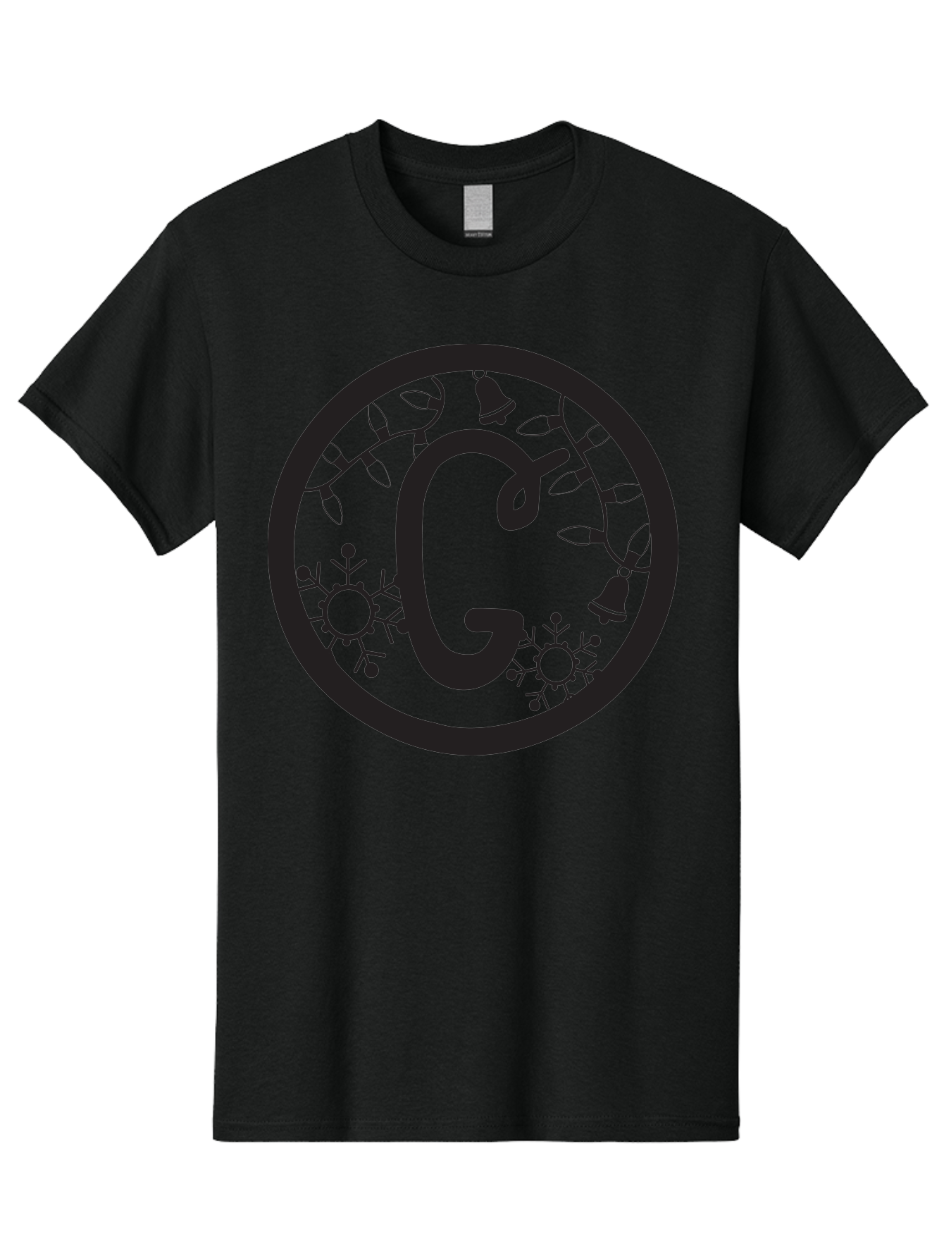 G Men'S Graphic Tee, 100% Cotton, Comfortable Casual Summer Wear, Machine Washable, Christmas Lights, Holiday Decorations, Festive Atmosphere, G Symbol, Christmas Bells, Snowflakes, Winter Wonderland, Season'S Greetings Aac749