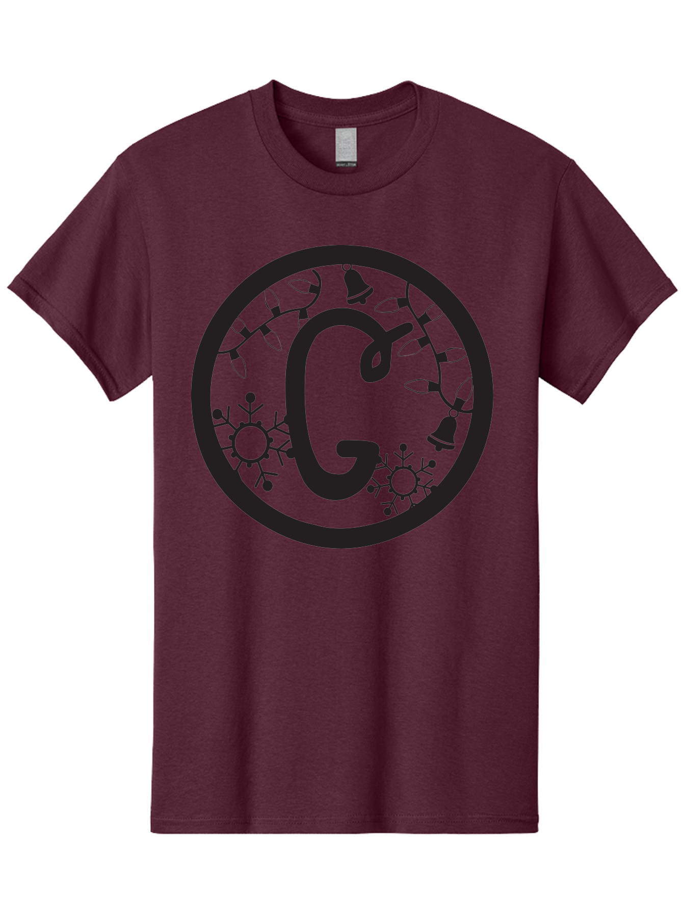 G Men'S Graphic Tee, 100% Cotton, Comfortable Casual Summer Wear, Machine Washable, Christmas Lights, Holiday Decorations, Festive Atmosphere, G Symbol, Christmas Bells, Snowflakes, Winter Wonderland, Season'S Greetings Aac749