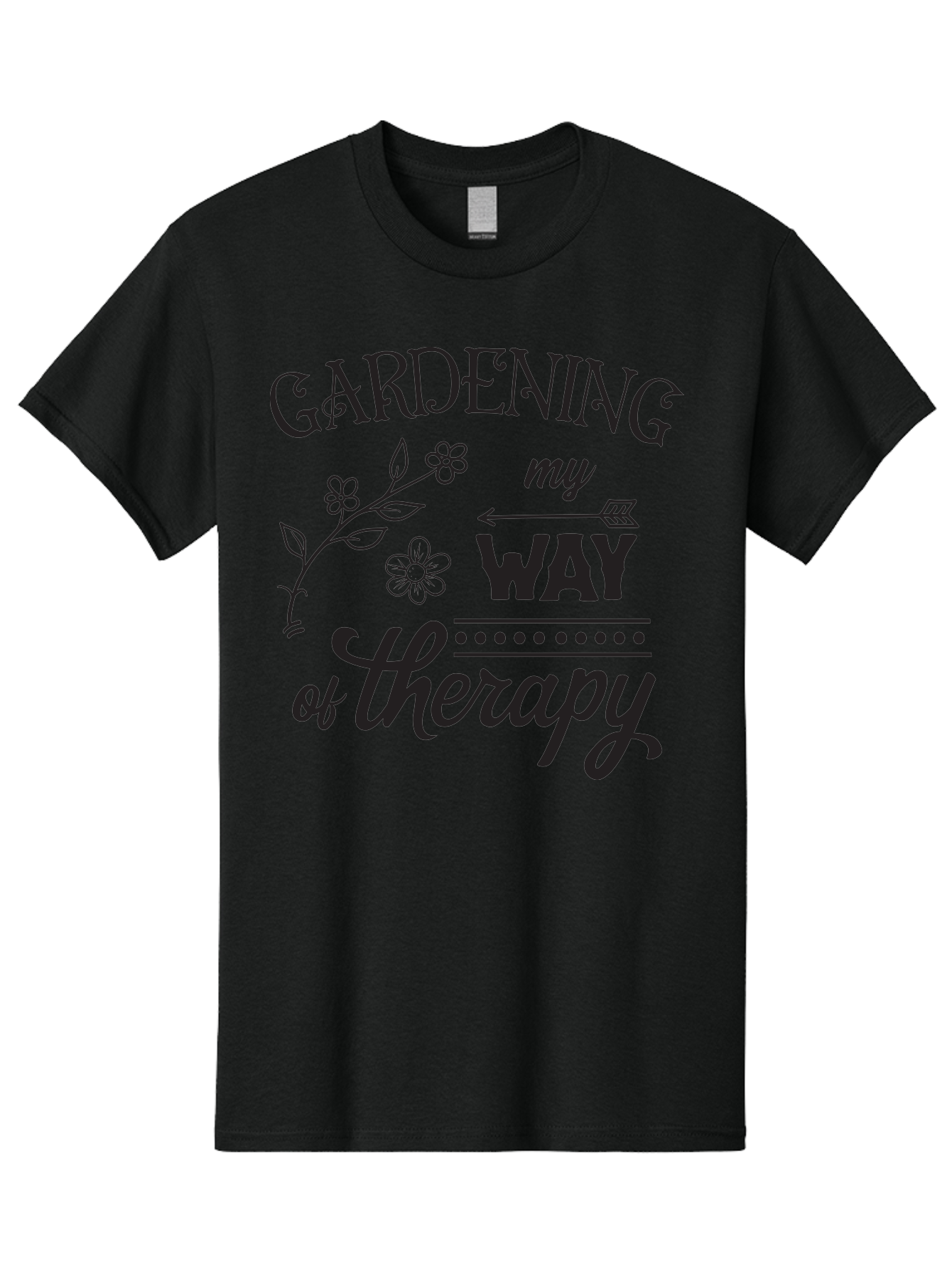 Gardening-My-Way-Of-Therapy Men'S Graphic Tee, 100% Cotton, Comfortable Casual Summer Wear, Machine Washable, Gardening Therapy, Mental Wellness, Self Care, Relaxation, Gardening Quotes, Inspirational Quotes, Floral Designs, Nature Lovers Aac750