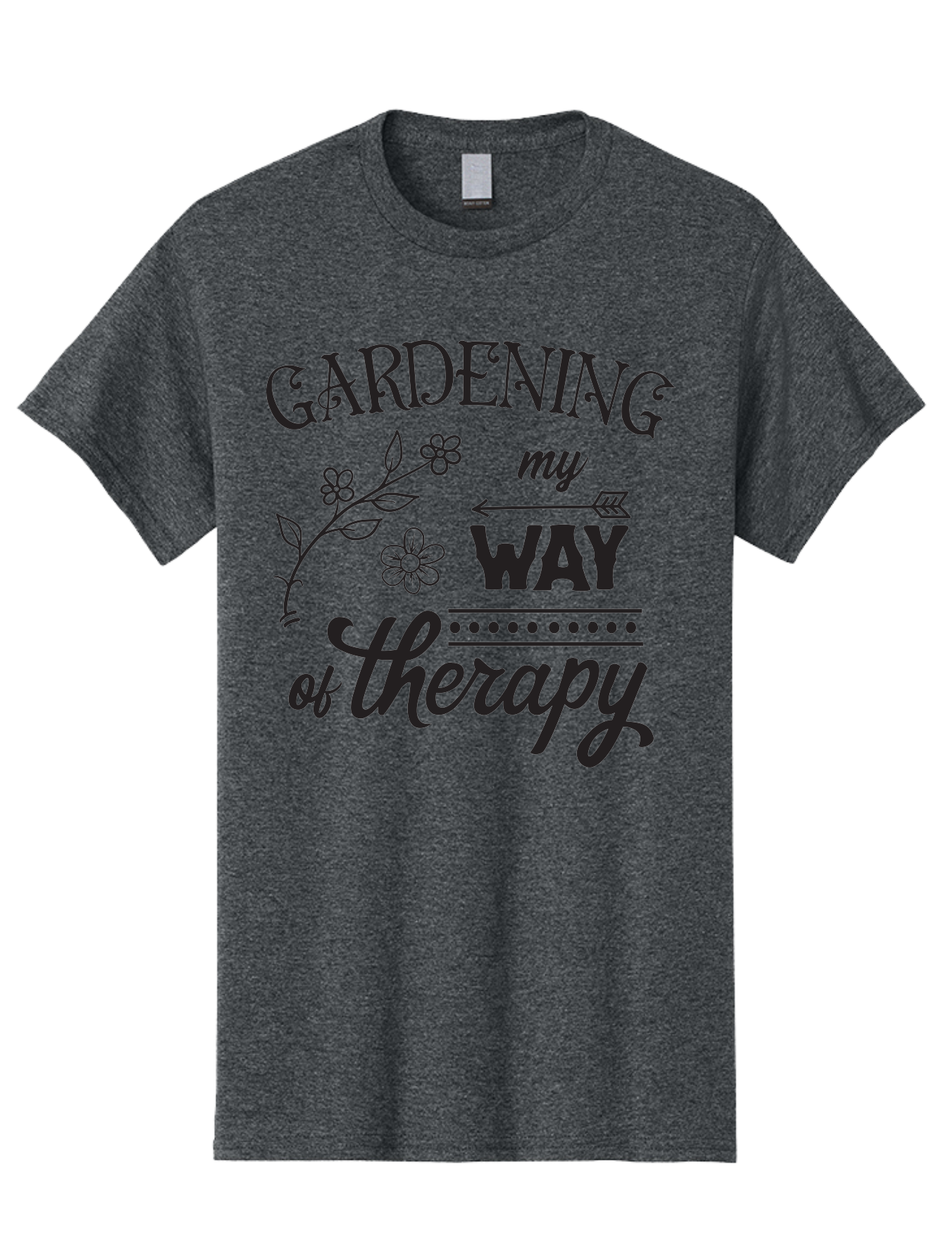Gardening-My-Way-Of-Therapy Men'S Graphic Tee, 100% Cotton, Comfortable Casual Summer Wear, Machine Washable, Gardening Therapy, Mental Wellness, Self Care, Relaxation, Gardening Quotes, Inspirational Quotes, Floral Designs, Nature Lovers Aac750