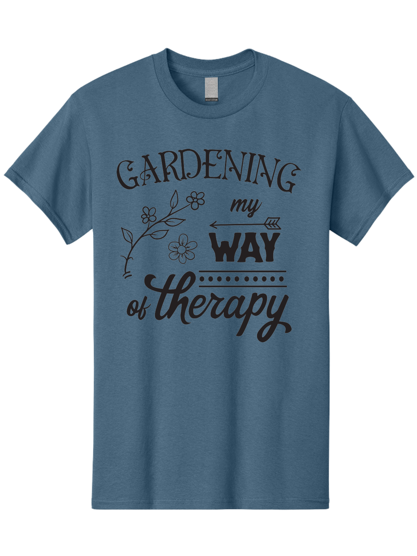 Gardening-My-Way-Of-Therapy Men'S Graphic Tee, 100% Cotton, Comfortable Casual Summer Wear, Machine Washable, Gardening Therapy, Mental Wellness, Self Care, Relaxation, Gardening Quotes, Inspirational Quotes, Floral Designs, Nature Lovers Aac750