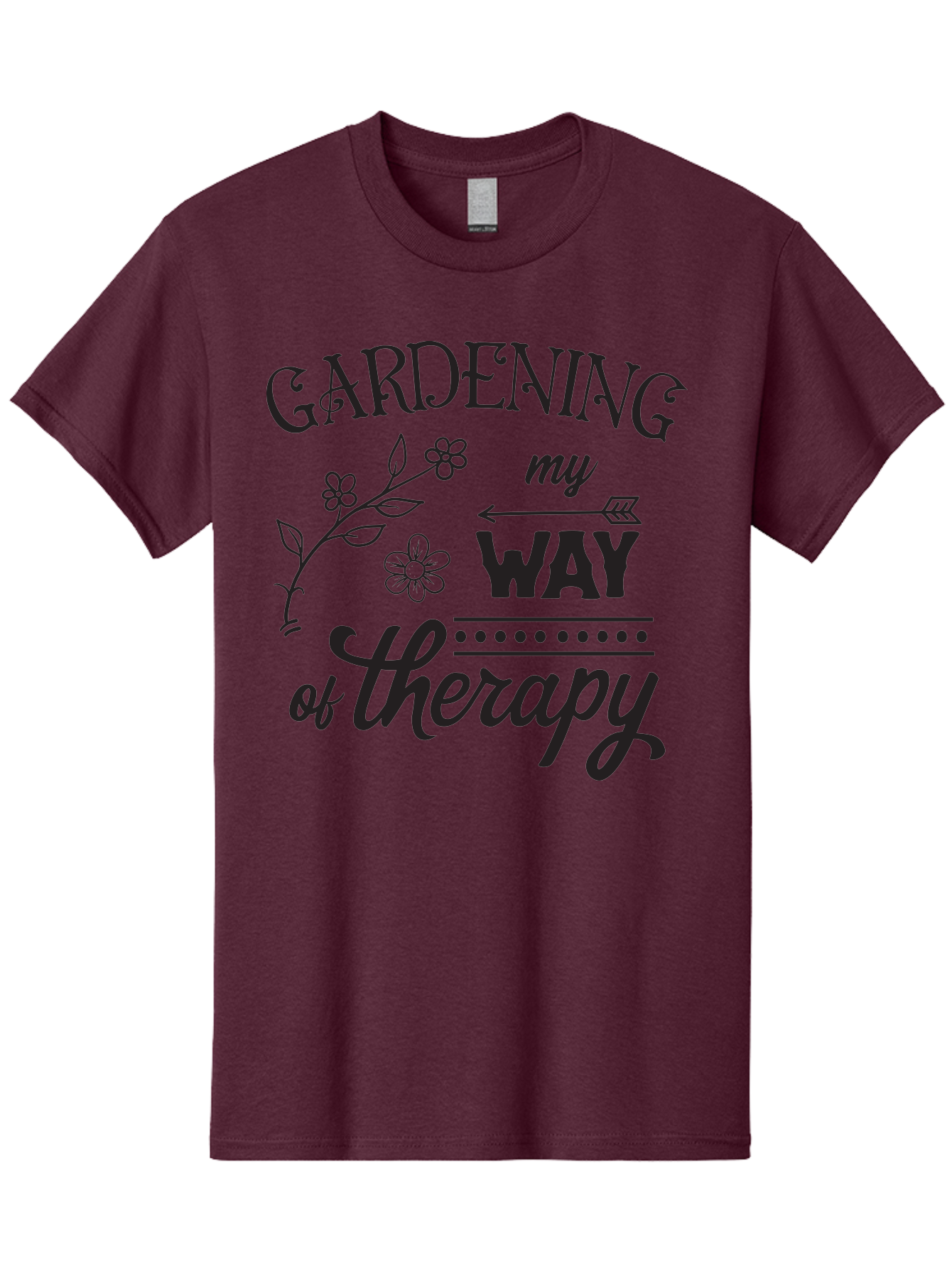 Gardening-My-Way-Of-Therapy Men'S Graphic Tee, 100% Cotton, Comfortable Casual Summer Wear, Machine Washable, Gardening Therapy, Mental Wellness, Self Care, Relaxation, Gardening Quotes, Inspirational Quotes, Floral Designs, Nature Lovers Aac750