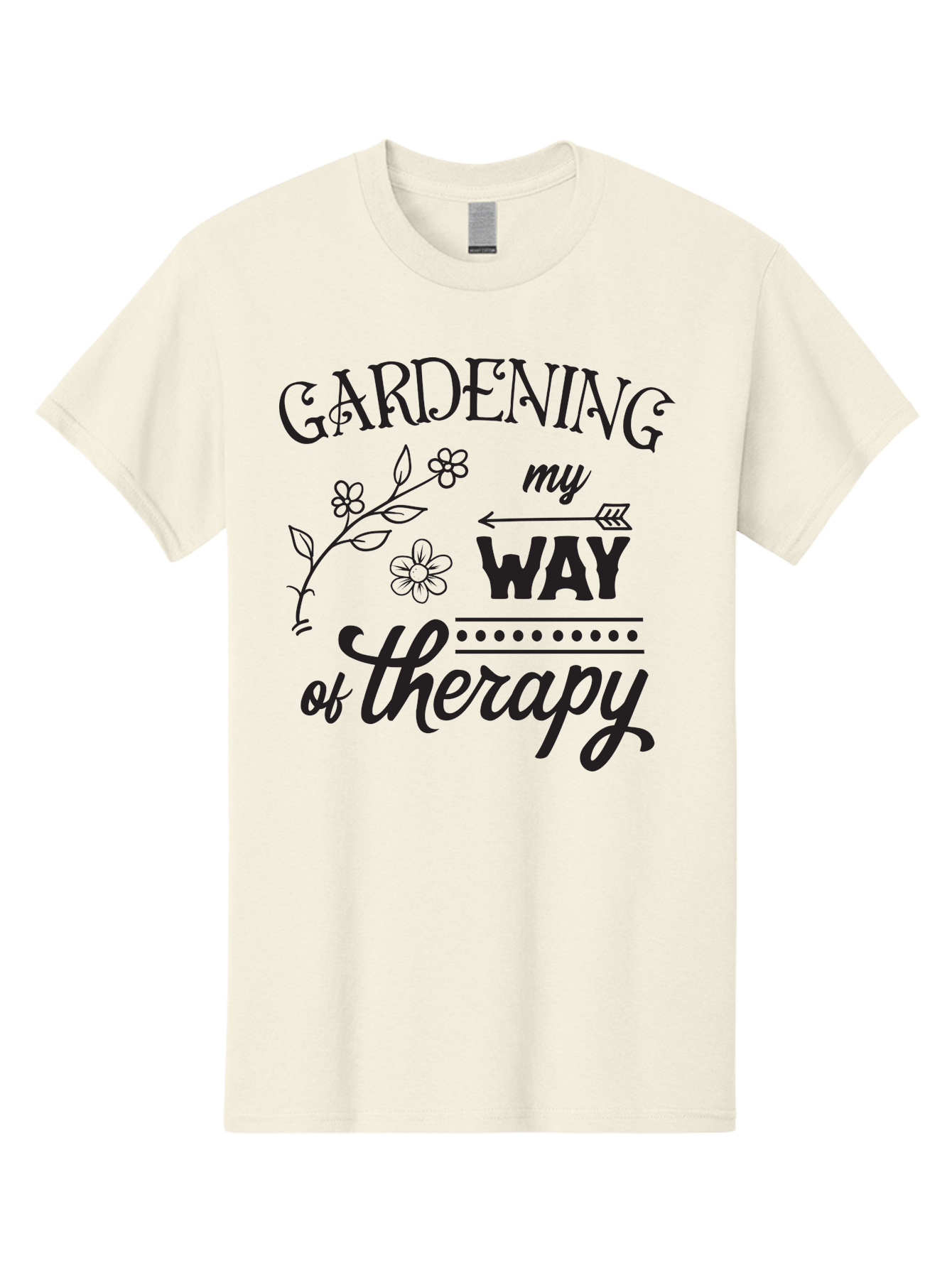Gardening-My-Way-Of-Therapy Men'S Graphic Tee, 100% Cotton, Comfortable Casual Summer Wear, Machine Washable, Gardening Therapy, Mental Wellness, Self Care, Relaxation, Gardening Quotes, Inspirational Quotes, Floral Designs, Nature Lovers Aac750