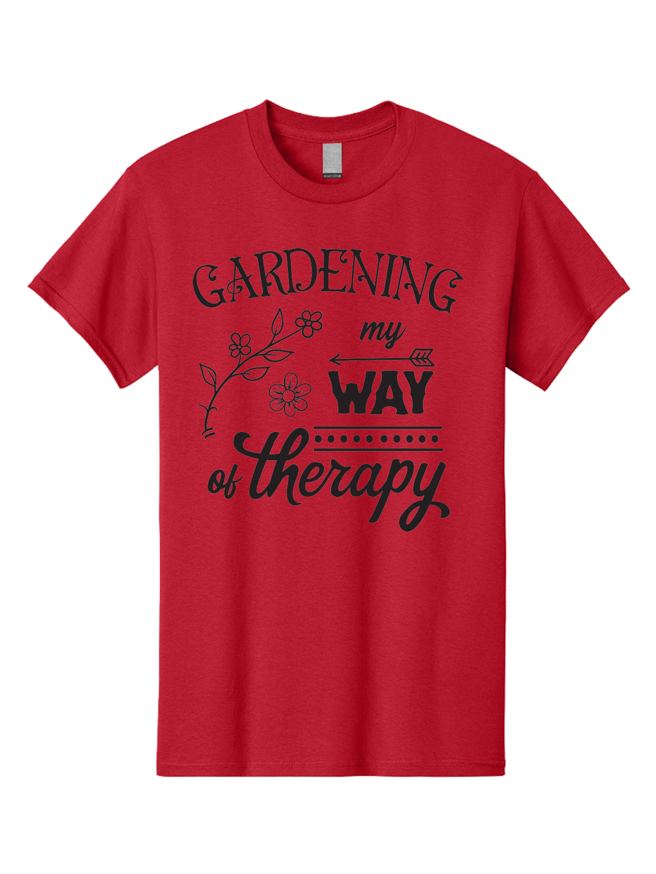 Gardening-My-Way-Of-Therapy Men'S Graphic Tee, 100% Cotton, Comfortable Casual Summer Wear, Machine Washable, Gardening Therapy, Mental Wellness, Self Care, Relaxation, Gardening Quotes, Inspirational Quotes, Floral Designs, Nature Lovers Aac750