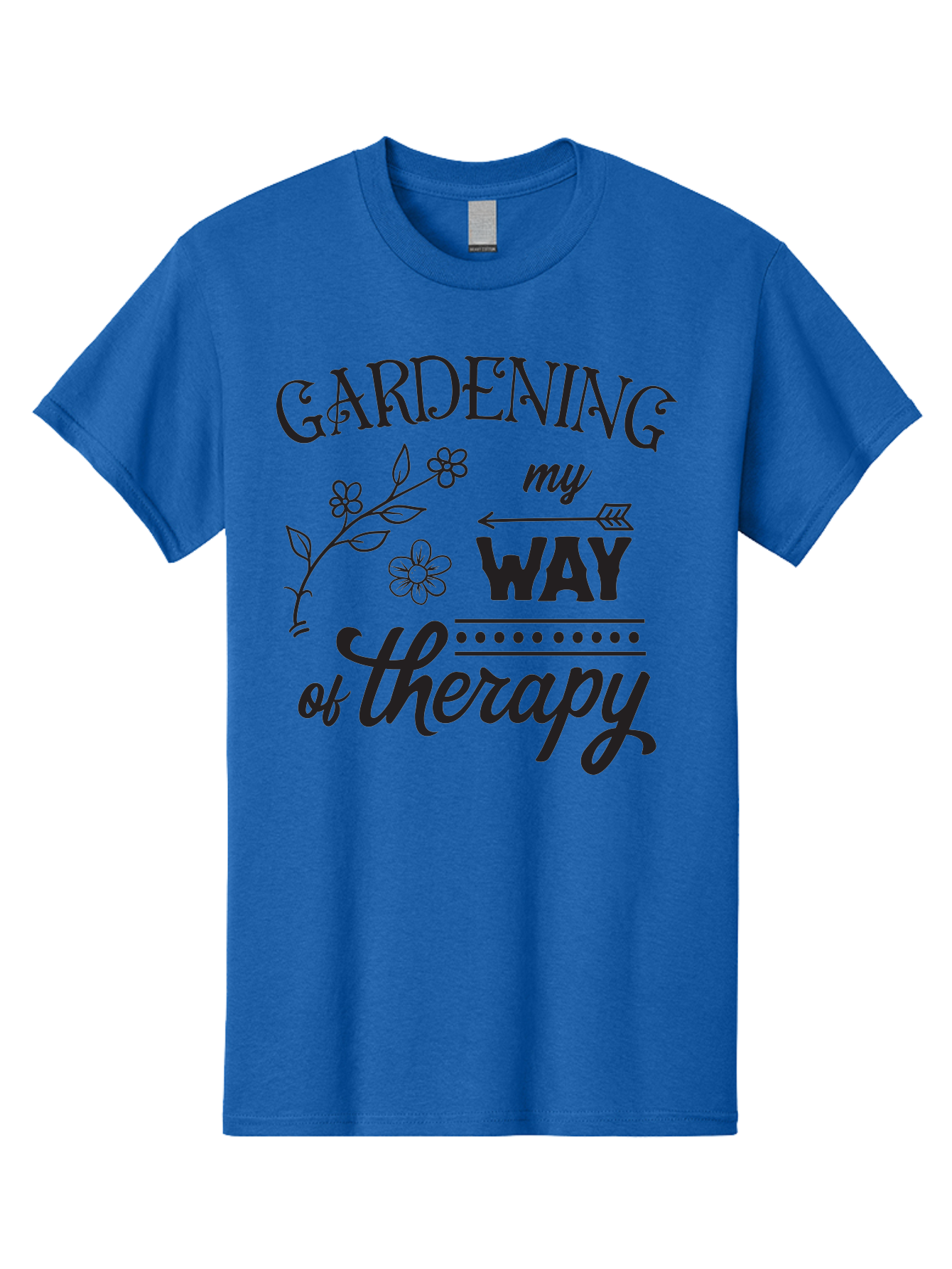 Gardening-My-Way-Of-Therapy Men'S Graphic Tee, 100% Cotton, Comfortable Casual Summer Wear, Machine Washable, Gardening Therapy, Mental Wellness, Self Care, Relaxation, Gardening Quotes, Inspirational Quotes, Floral Designs, Nature Lovers Aac750