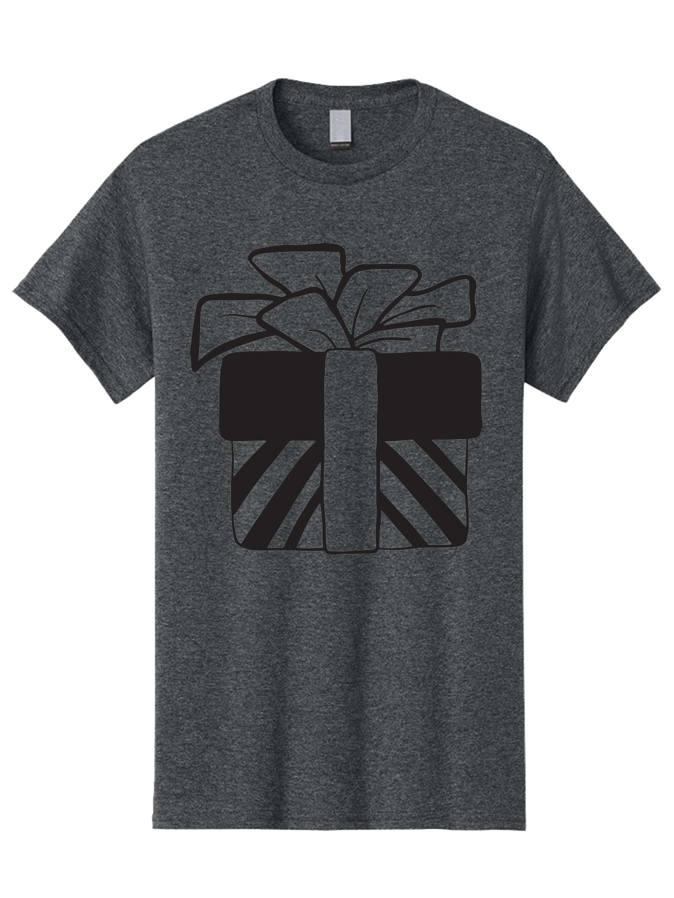 Gift-Box Men'S Graphic Tee, 100% Cotton, Comfortable Casual Summer Wear, Machine Washable, Wrapped Gift, Striped Box, Ribbon Bow, Present, Gift Giving, Holiday Present, Wrapped Present Aac753
