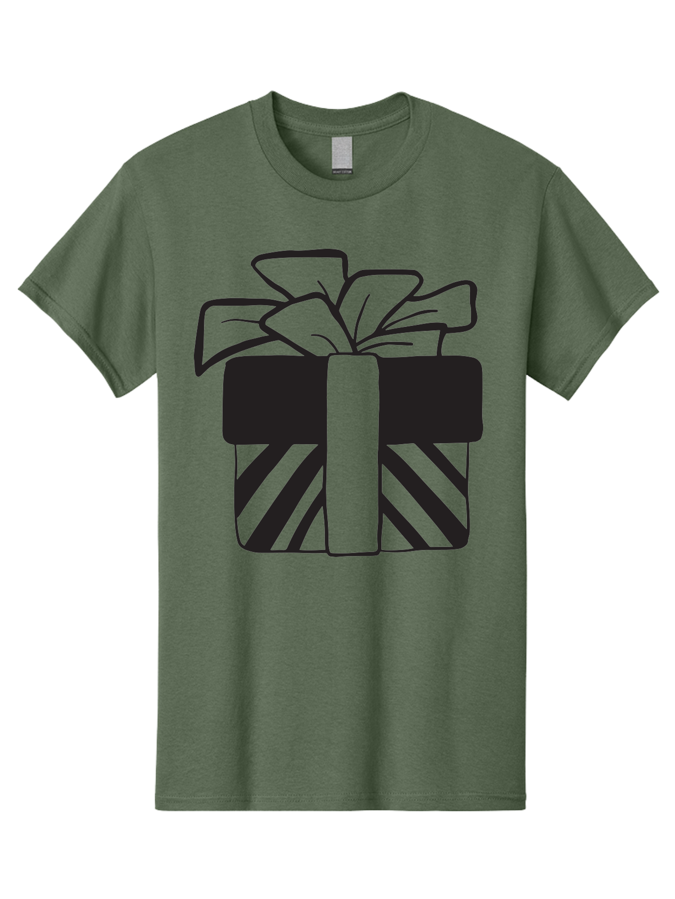 Gift-Box Men'S Graphic Tee, 100% Cotton, Comfortable Casual Summer Wear, Machine Washable, Wrapped Gift, Striped Box, Ribbon Bow, Present, Gift Giving, Holiday Present, Wrapped Present Aac753