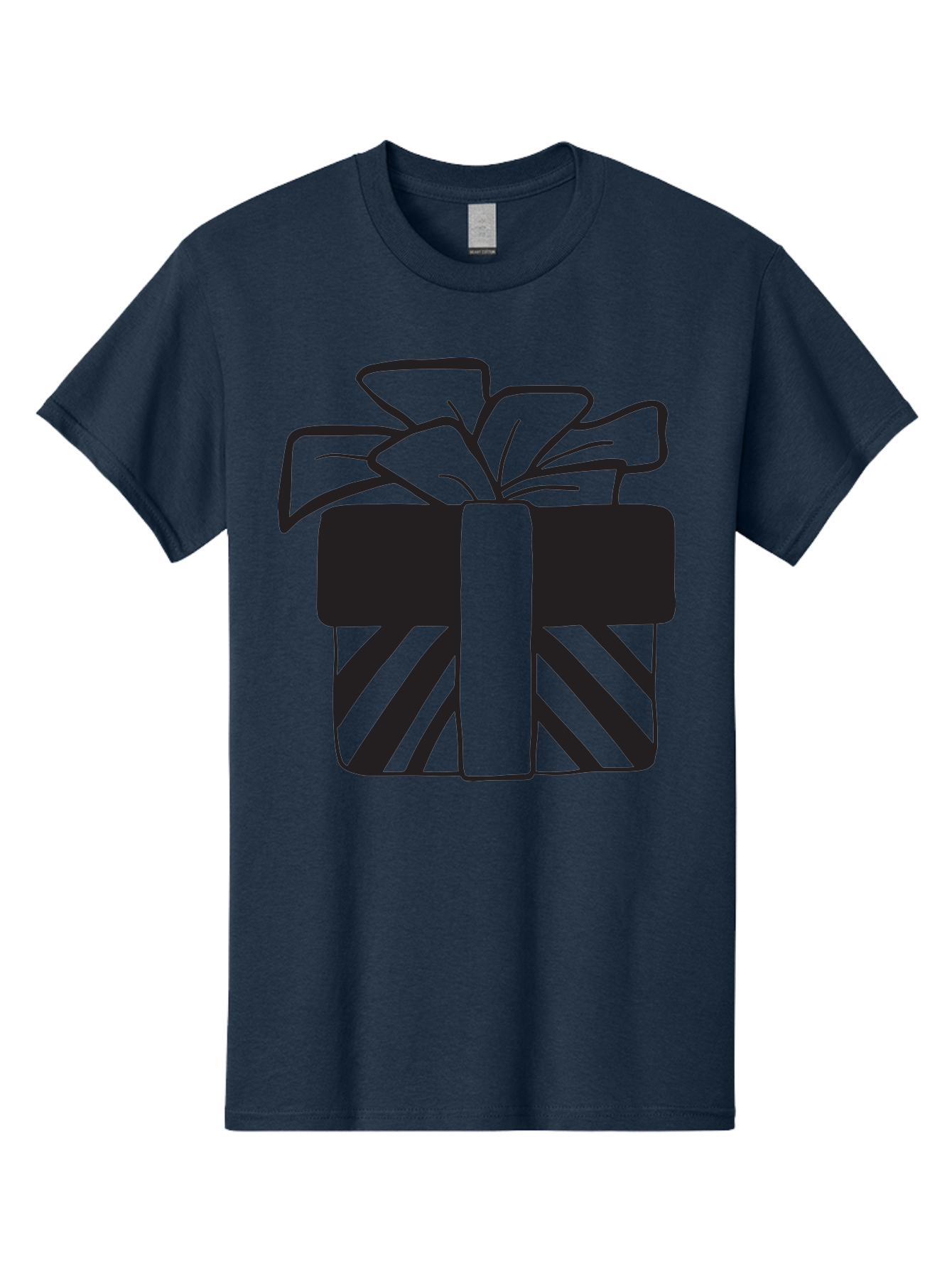 Gift-Box Men'S Graphic Tee, 100% Cotton, Comfortable Casual Summer Wear, Machine Washable, Wrapped Gift, Striped Box, Ribbon Bow, Present, Gift Giving, Holiday Present, Wrapped Present Aac753