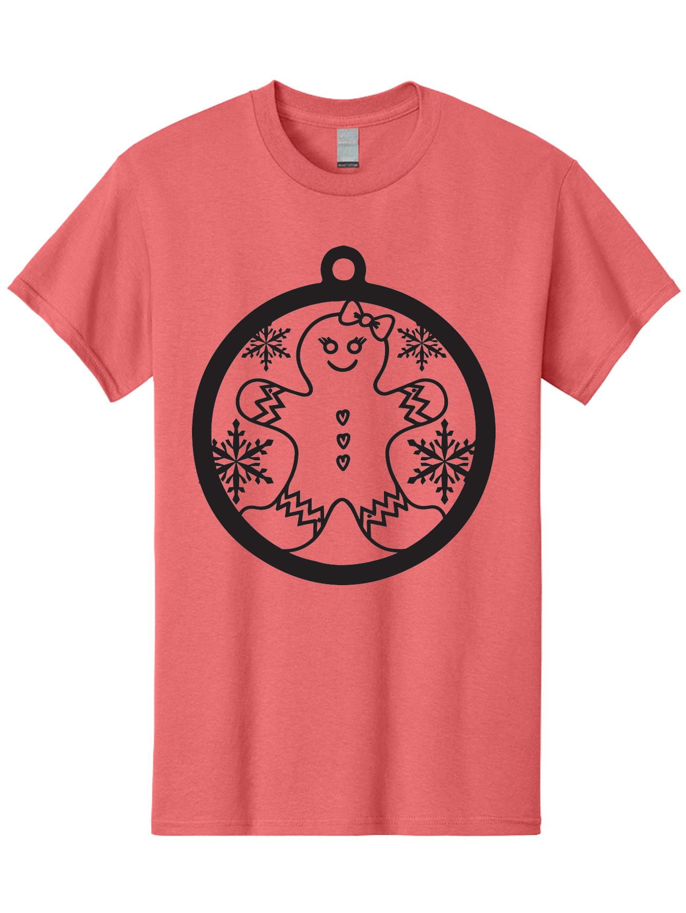 Gingerbread-Man-Ornament Men'S Graphic Tee, 100% Cotton, Comfortable Casual Summer Wear, Machine Washable, Gingerbread Man, Christmas Ornament, Festive Decor, Holiday Cheer, Winter Wonderland, Sweet Treats, Cookie Decoration, Charming Design, Aac755