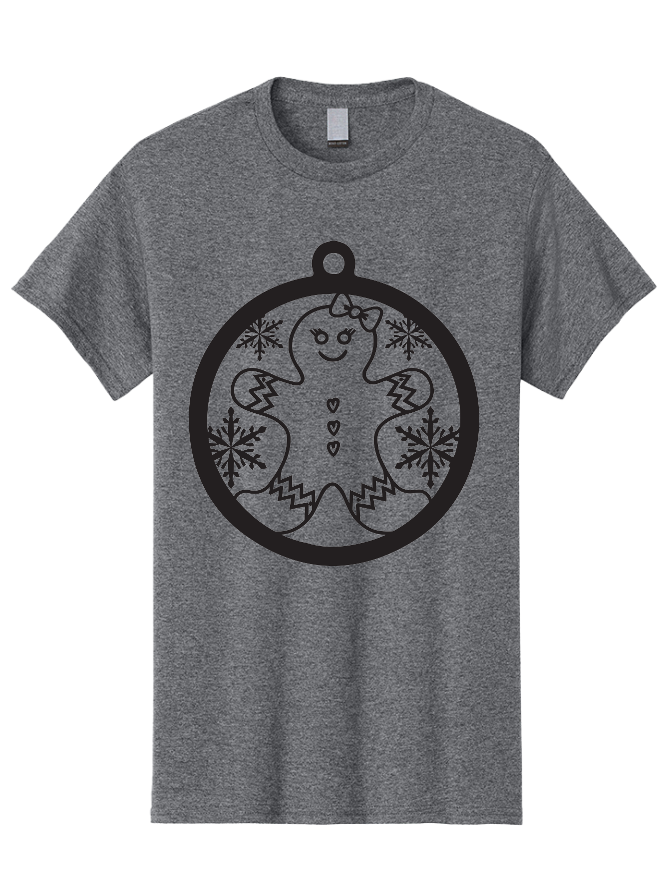 Gingerbread-Man-Ornament Men'S Graphic Tee, 100% Cotton, Comfortable Casual Summer Wear, Machine Washable, Gingerbread Man, Christmas Ornament, Festive Decor, Holiday Cheer, Winter Wonderland, Sweet Treats, Cookie Decoration, Charming Design, Aac755