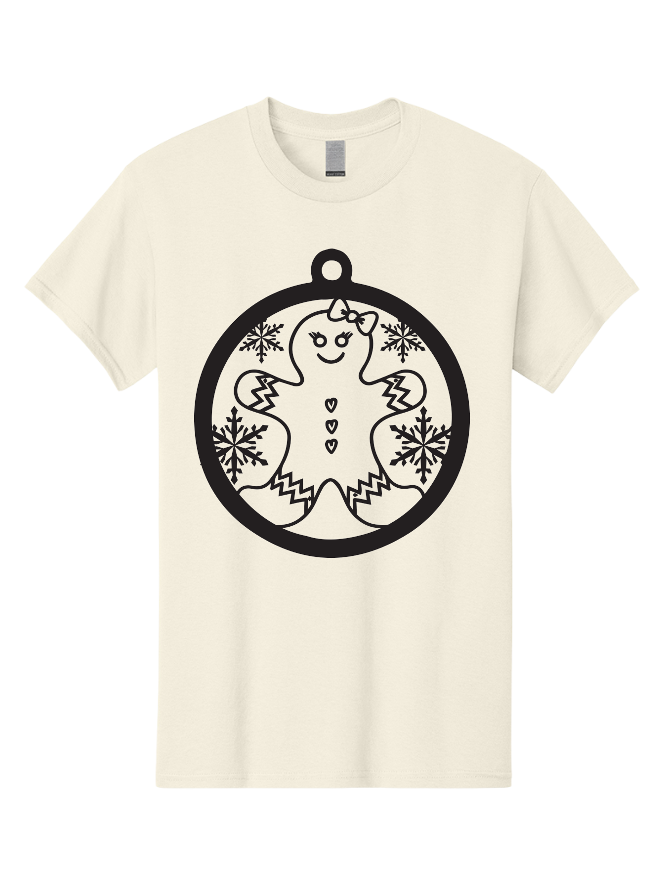 Gingerbread-Man-Ornament Men'S Graphic Tee, 100% Cotton, Comfortable Casual Summer Wear, Machine Washable, Gingerbread Man, Christmas Ornament, Festive Decor, Holiday Cheer, Winter Wonderland, Sweet Treats, Cookie Decoration, Charming Design, Aac755