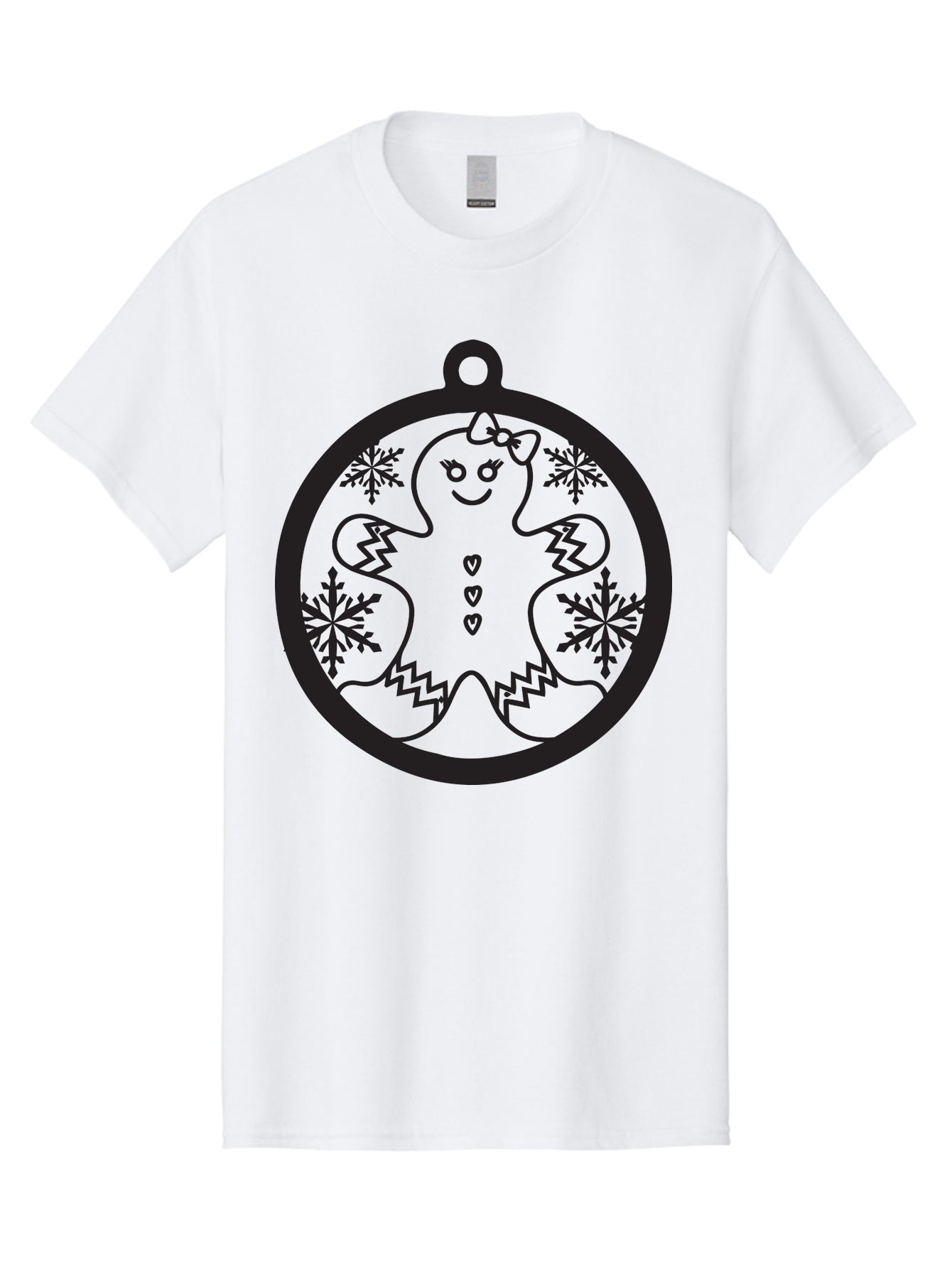 Gingerbread-Man-Ornament Men'S Graphic Tee, 100% Cotton, Comfortable Casual Summer Wear, Machine Washable, Gingerbread Man, Christmas Ornament, Festive Decor, Holiday Cheer, Winter Wonderland, Sweet Treats, Cookie Decoration, Charming Design, Aac755