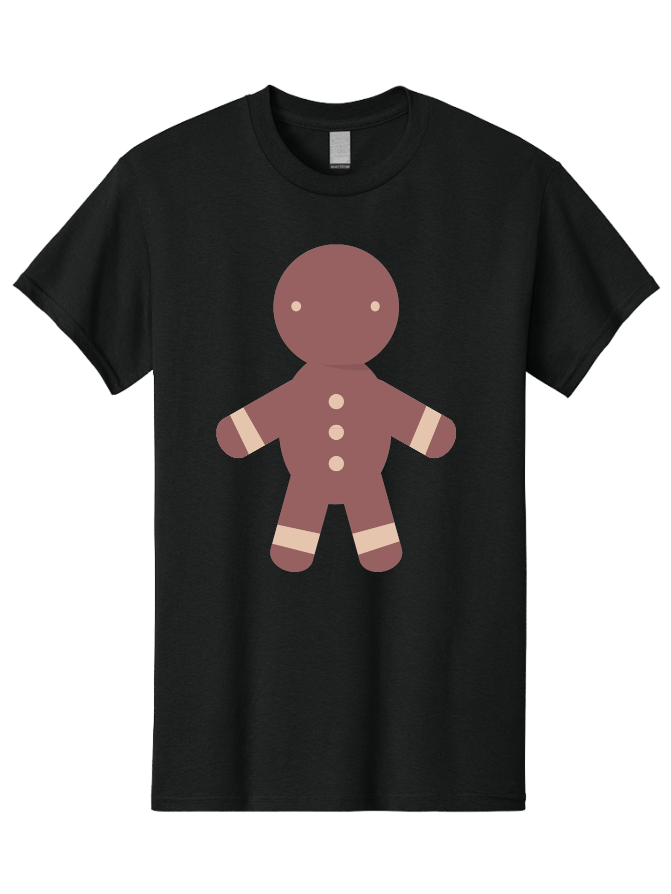Gingerbread-Man Men'S Graphic Tee, 100% Cotton, Comfortable Casual Summer Wear, Machine Washable, Gingerbread Man, Holiday Treat, Sweet Cookie, Festive Dessert, Cartoon Character, Cute Illustration, Digital Art, Gingerbread Cookie, Aac756
