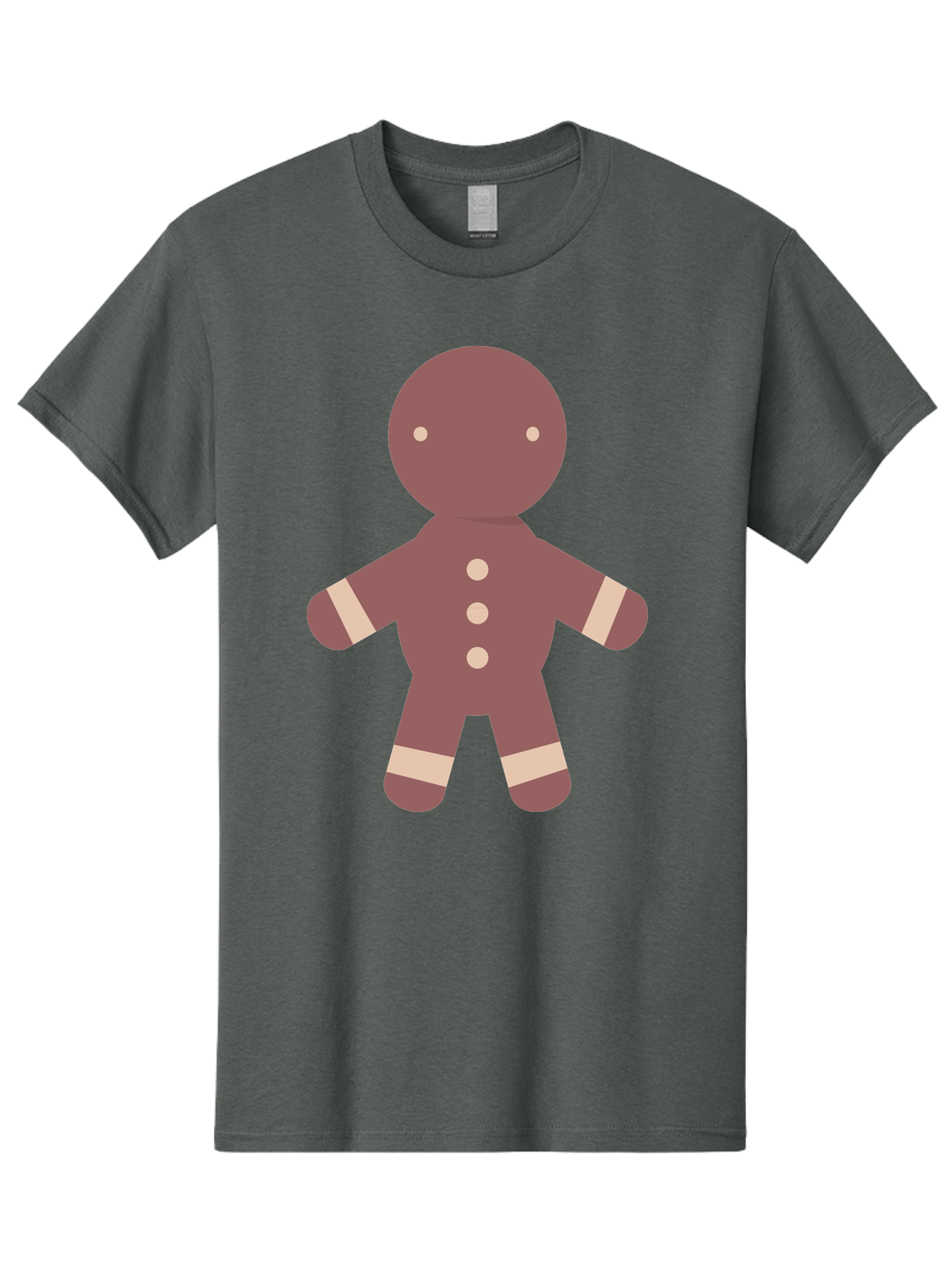 Gingerbread-Man Men'S Graphic Tee, 100% Cotton, Comfortable Casual Summer Wear, Machine Washable, Gingerbread Man, Holiday Treat, Sweet Cookie, Festive Dessert, Cartoon Character, Cute Illustration, Digital Art, Gingerbread Cookie, Aac756