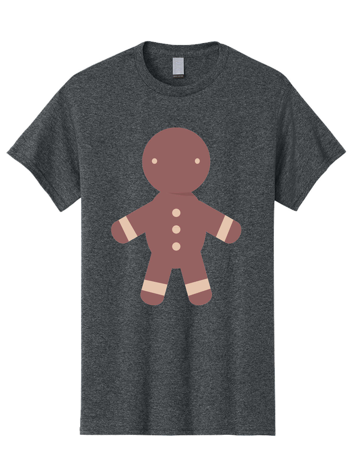 Gingerbread-Man Men'S Graphic Tee, 100% Cotton, Comfortable Casual Summer Wear, Machine Washable, Gingerbread Man, Holiday Treat, Sweet Cookie, Festive Dessert, Cartoon Character, Cute Illustration, Digital Art, Gingerbread Cookie, Aac756