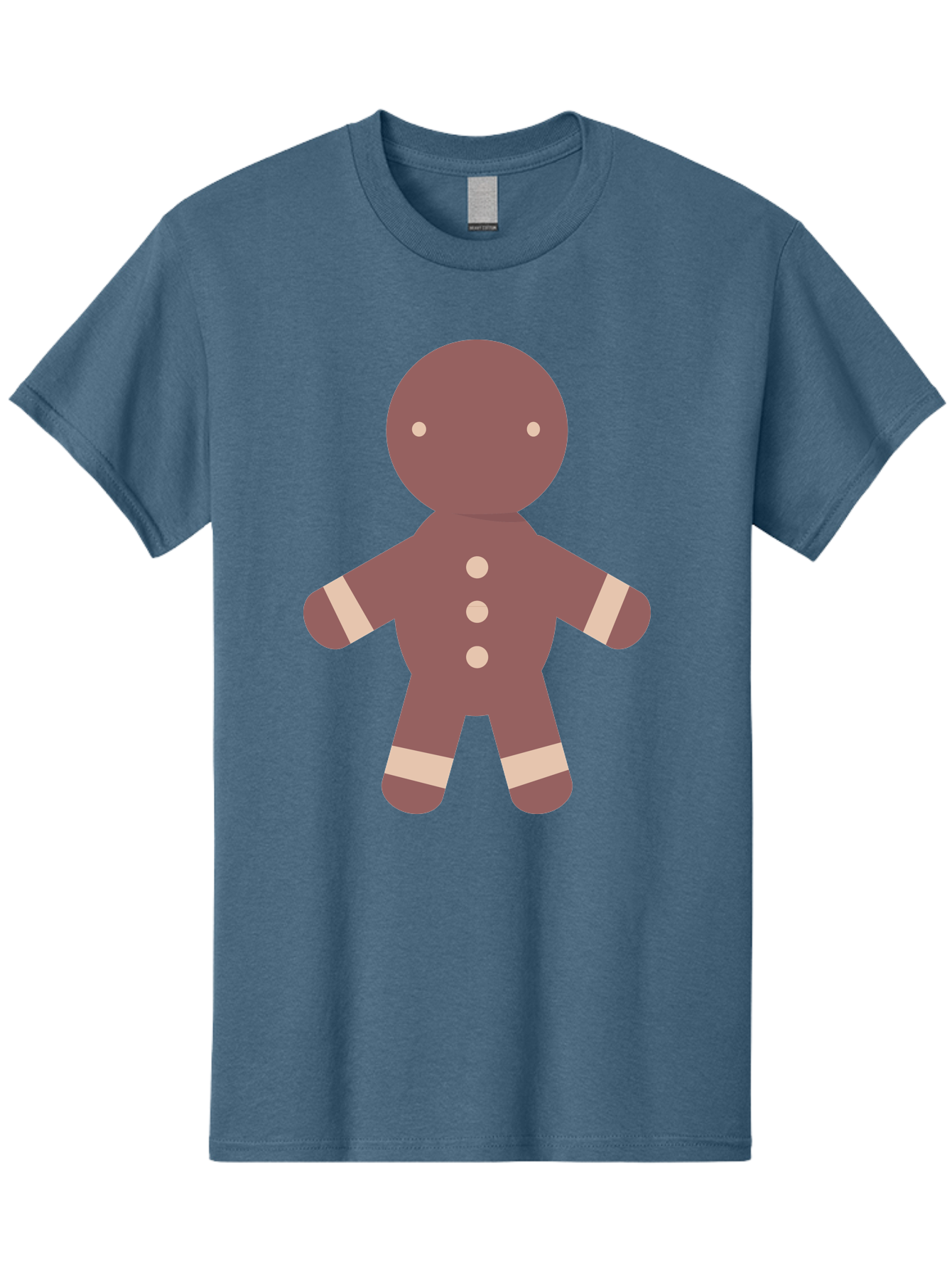 Gingerbread-Man Men'S Graphic Tee, 100% Cotton, Comfortable Casual Summer Wear, Machine Washable, Gingerbread Man, Holiday Treat, Sweet Cookie, Festive Dessert, Cartoon Character, Cute Illustration, Digital Art, Gingerbread Cookie, Aac756
