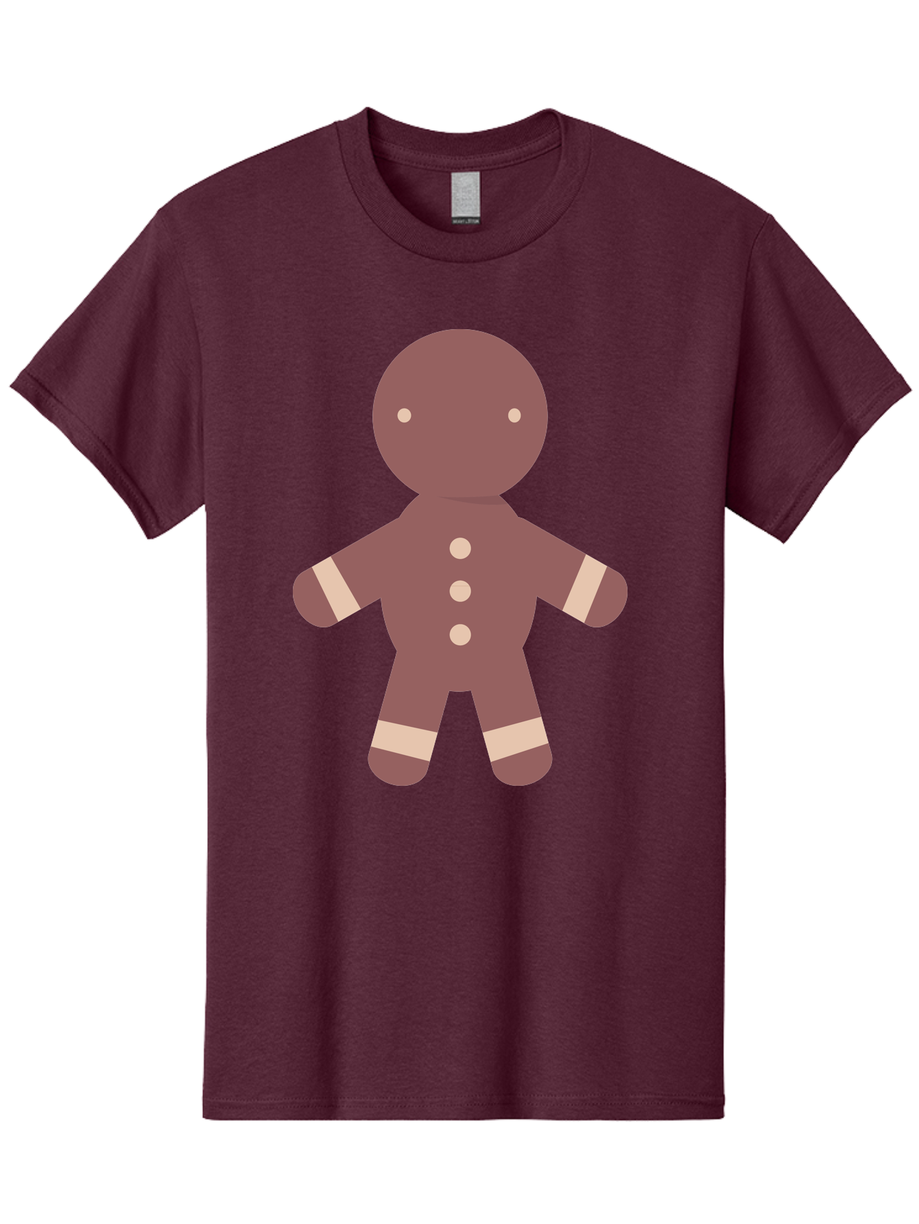 Gingerbread-Man Men'S Graphic Tee, 100% Cotton, Comfortable Casual Summer Wear, Machine Washable, Gingerbread Man, Holiday Treat, Sweet Cookie, Festive Dessert, Cartoon Character, Cute Illustration, Digital Art, Gingerbread Cookie, Aac756
