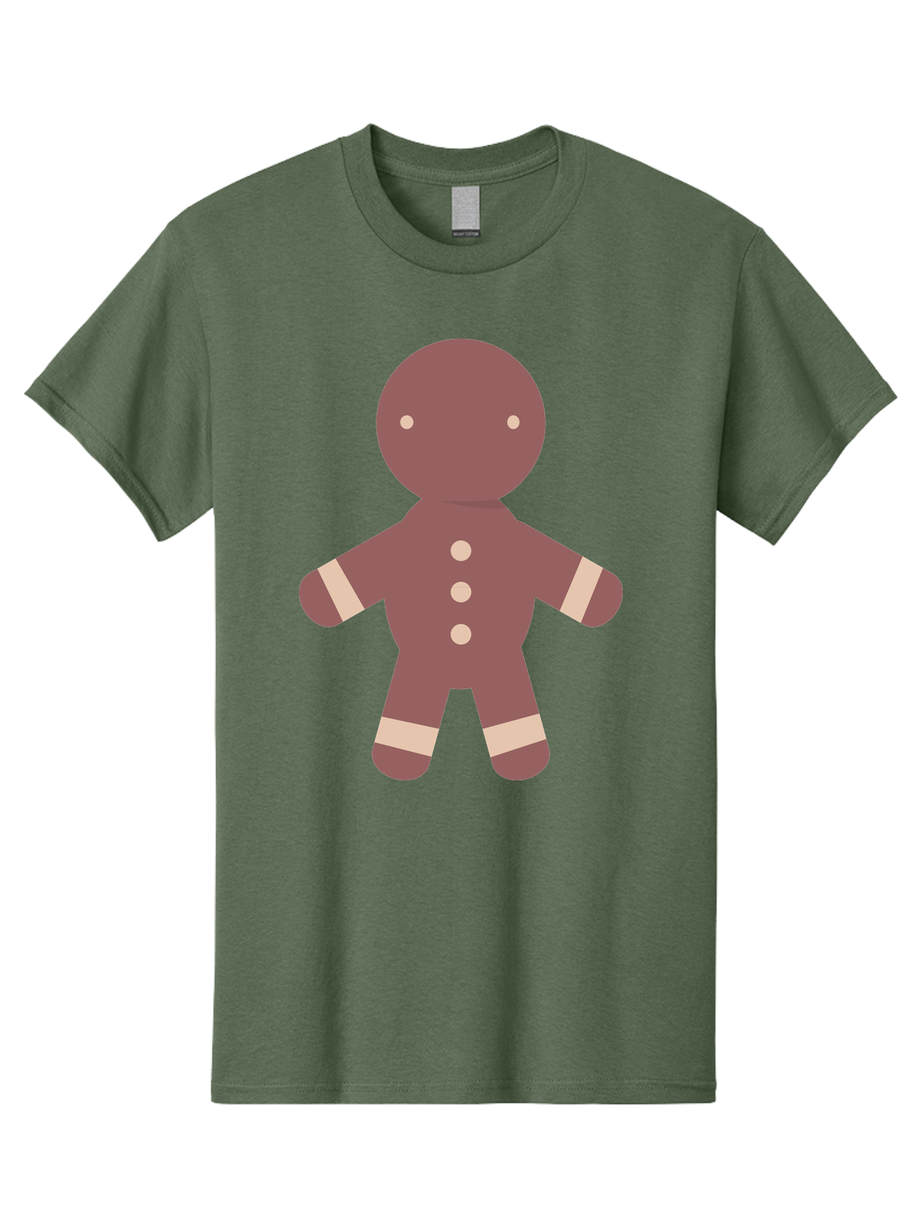 Gingerbread-Man Men'S Graphic Tee, 100% Cotton, Comfortable Casual Summer Wear, Machine Washable, Gingerbread Man, Holiday Treat, Sweet Cookie, Festive Dessert, Cartoon Character, Cute Illustration, Digital Art, Gingerbread Cookie, Aac756