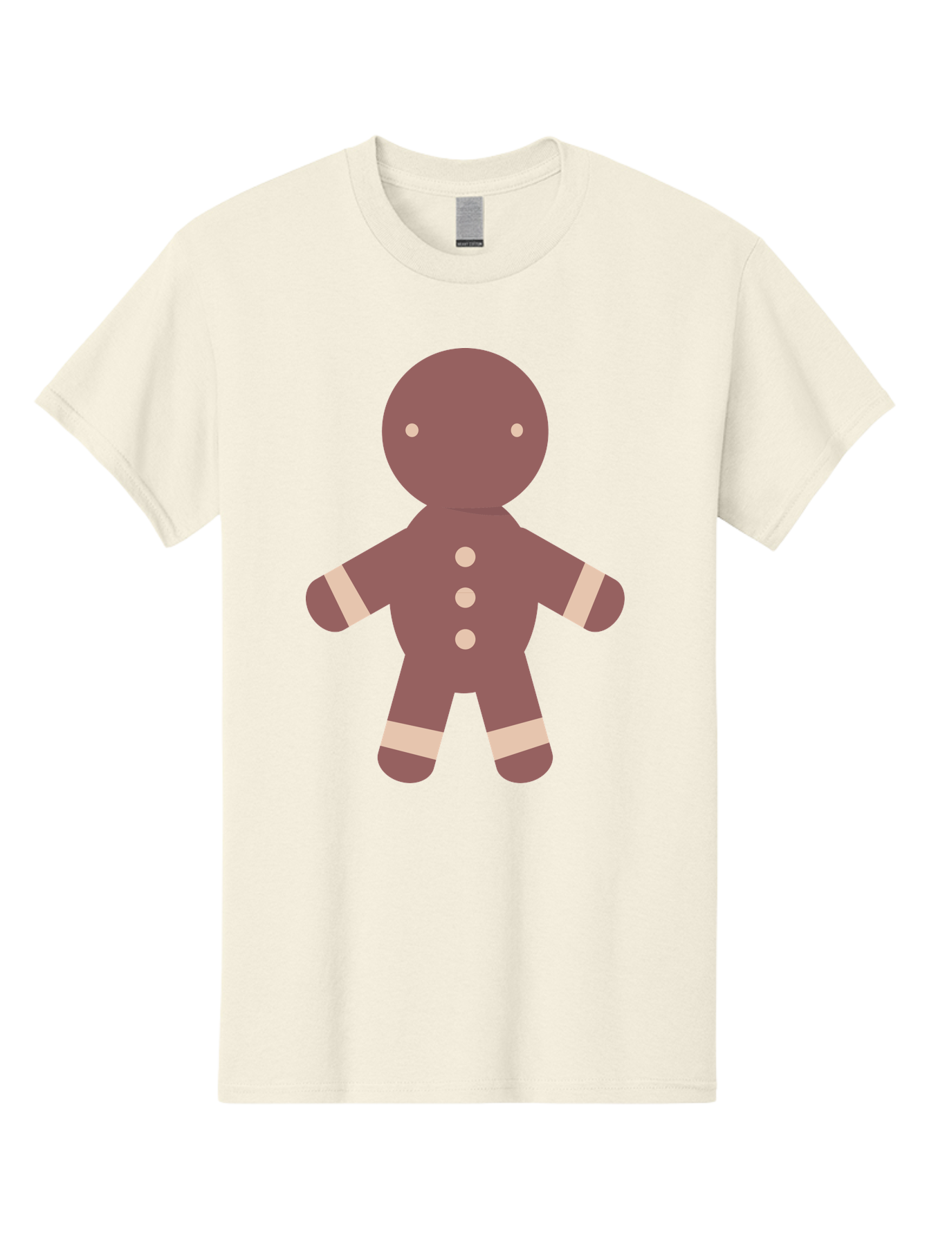 Gingerbread-Man Men'S Graphic Tee, 100% Cotton, Comfortable Casual Summer Wear, Machine Washable, Gingerbread Man, Holiday Treat, Sweet Cookie, Festive Dessert, Cartoon Character, Cute Illustration, Digital Art, Gingerbread Cookie, Aac756