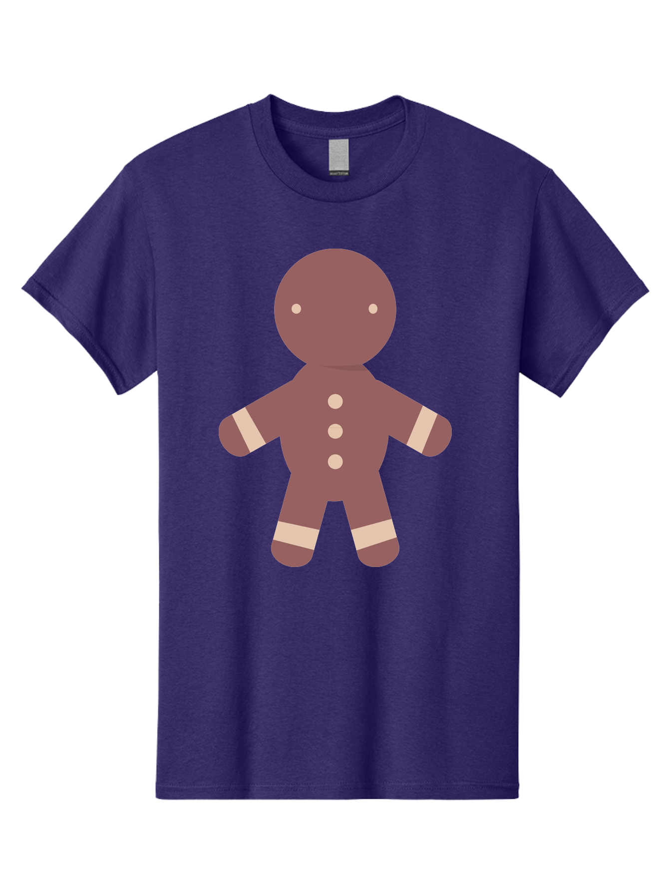 Gingerbread-Man Men'S Graphic Tee, 100% Cotton, Comfortable Casual Summer Wear, Machine Washable, Gingerbread Man, Holiday Treat, Sweet Cookie, Festive Dessert, Cartoon Character, Cute Illustration, Digital Art, Gingerbread Cookie, Aac756