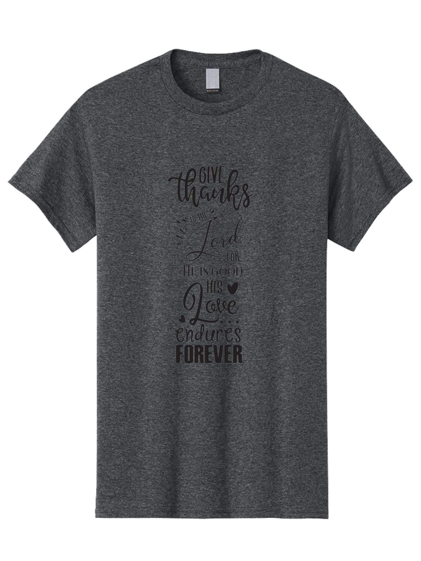 Give-Thanks-To-The-Lord Men'S Graphic Tee, 100% Cotton, Comfortable Casual Summer Wear, Machine Washable, Give Thanks To The Lord, Inspirational Quote, Bible Verse, Motivational Phrase, Gratitude, Faith, Spirituality, Christian Values, Aac758