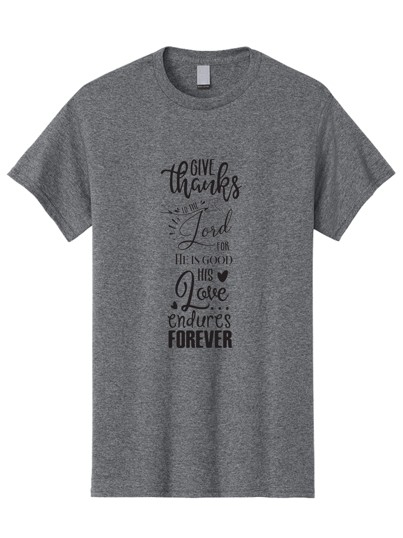 Give-Thanks-To-The-Lord Men'S Graphic Tee, 100% Cotton, Comfortable Casual Summer Wear, Machine Washable, Give Thanks To The Lord, Inspirational Quote, Bible Verse, Motivational Phrase, Gratitude, Faith, Spirituality, Christian Values, Aac758