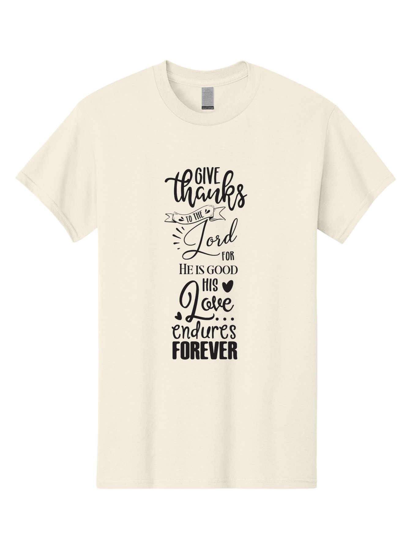 Give-Thanks-To-The-Lord Men'S Graphic Tee, 100% Cotton, Comfortable Casual Summer Wear, Machine Washable, Give Thanks To The Lord, Inspirational Quote, Bible Verse, Motivational Phrase, Gratitude, Faith, Spirituality, Christian Values, Aac758
