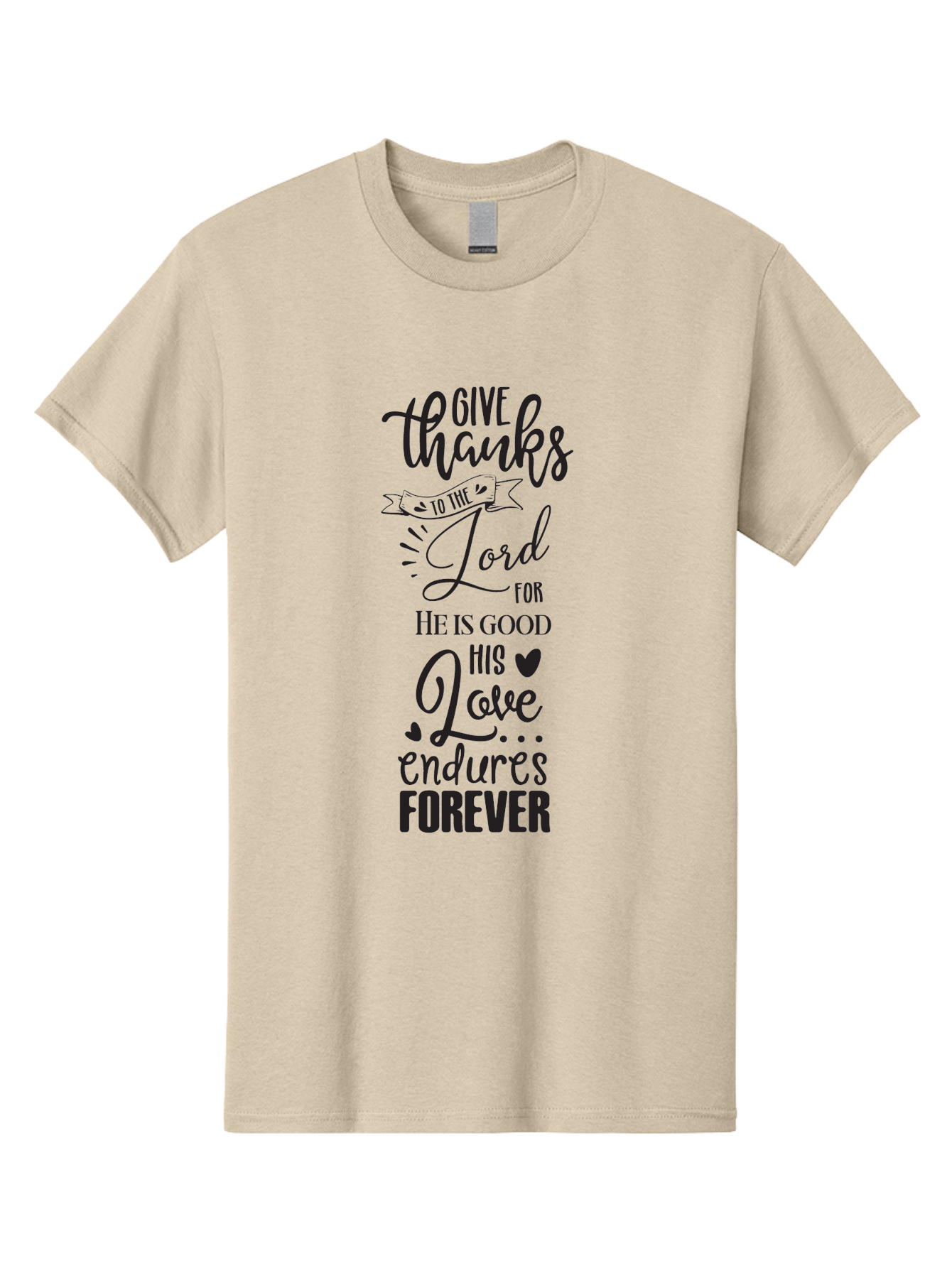 Give-Thanks-To-The-Lord Men'S Graphic Tee, 100% Cotton, Comfortable Casual Summer Wear, Machine Washable, Give Thanks To The Lord, Inspirational Quote, Bible Verse, Motivational Phrase, Gratitude, Faith, Spirituality, Christian Values, Aac758