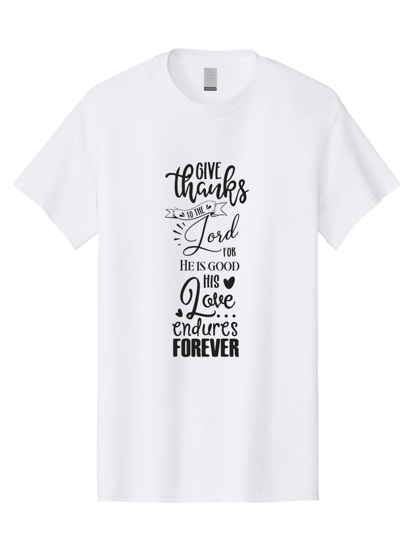 Give-Thanks-To-The-Lord Men'S Graphic Tee, 100% Cotton, Comfortable Casual Summer Wear, Machine Washable, Give Thanks To The Lord, Inspirational Quote, Bible Verse, Motivational Phrase, Gratitude, Faith, Spirituality, Christian Values, Aac758