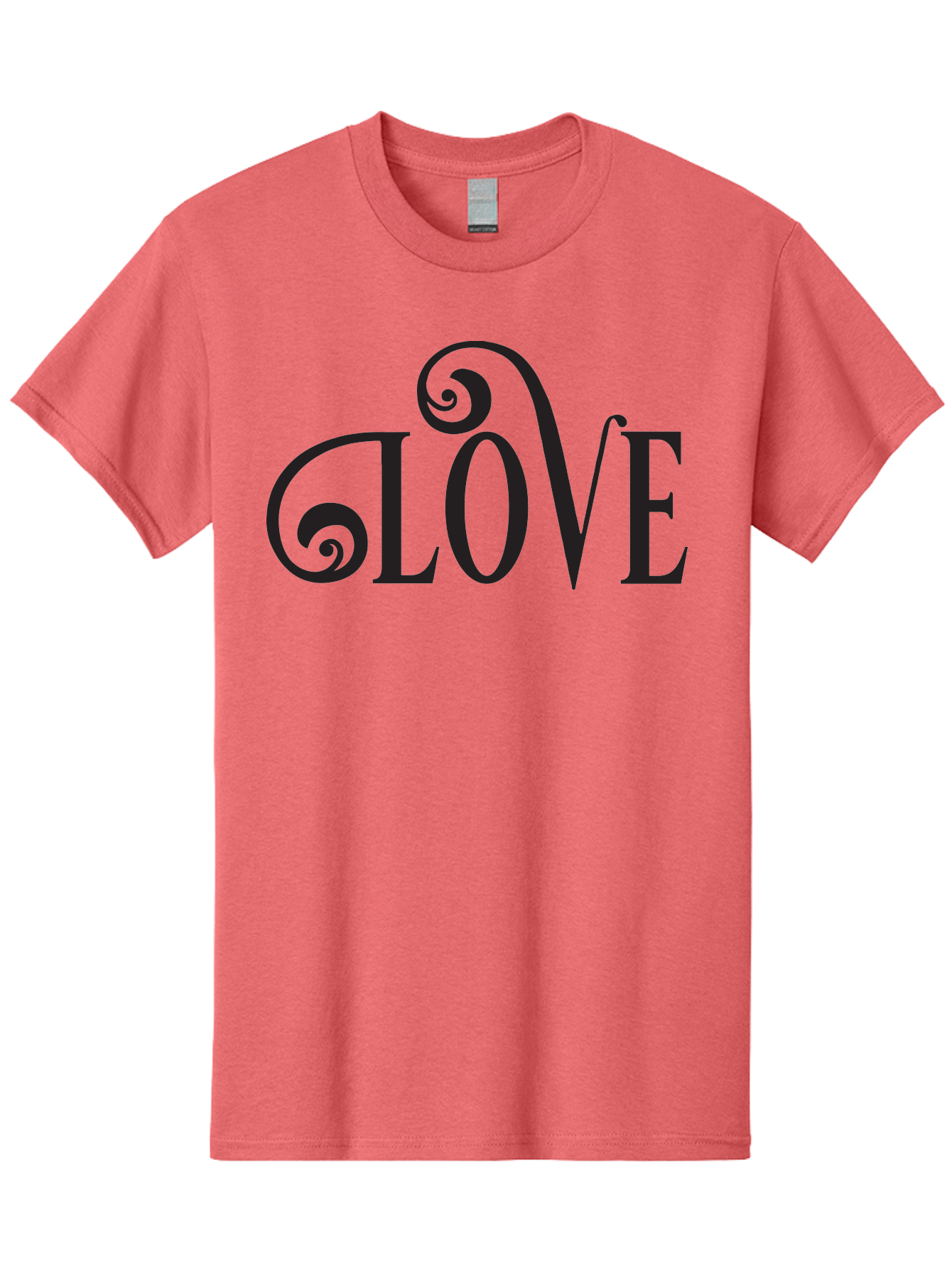 Glove Men'S Graphic Tee, 100% Cotton, Comfortable Casual Summer Wear, Machine Washable, Love Typography, Decorative Lettering, Swirly Design, Black Text, Elegant Font, Whimsical Style, Romantic Message, Stylish Graphics, Heartwarming Phrase Aac759