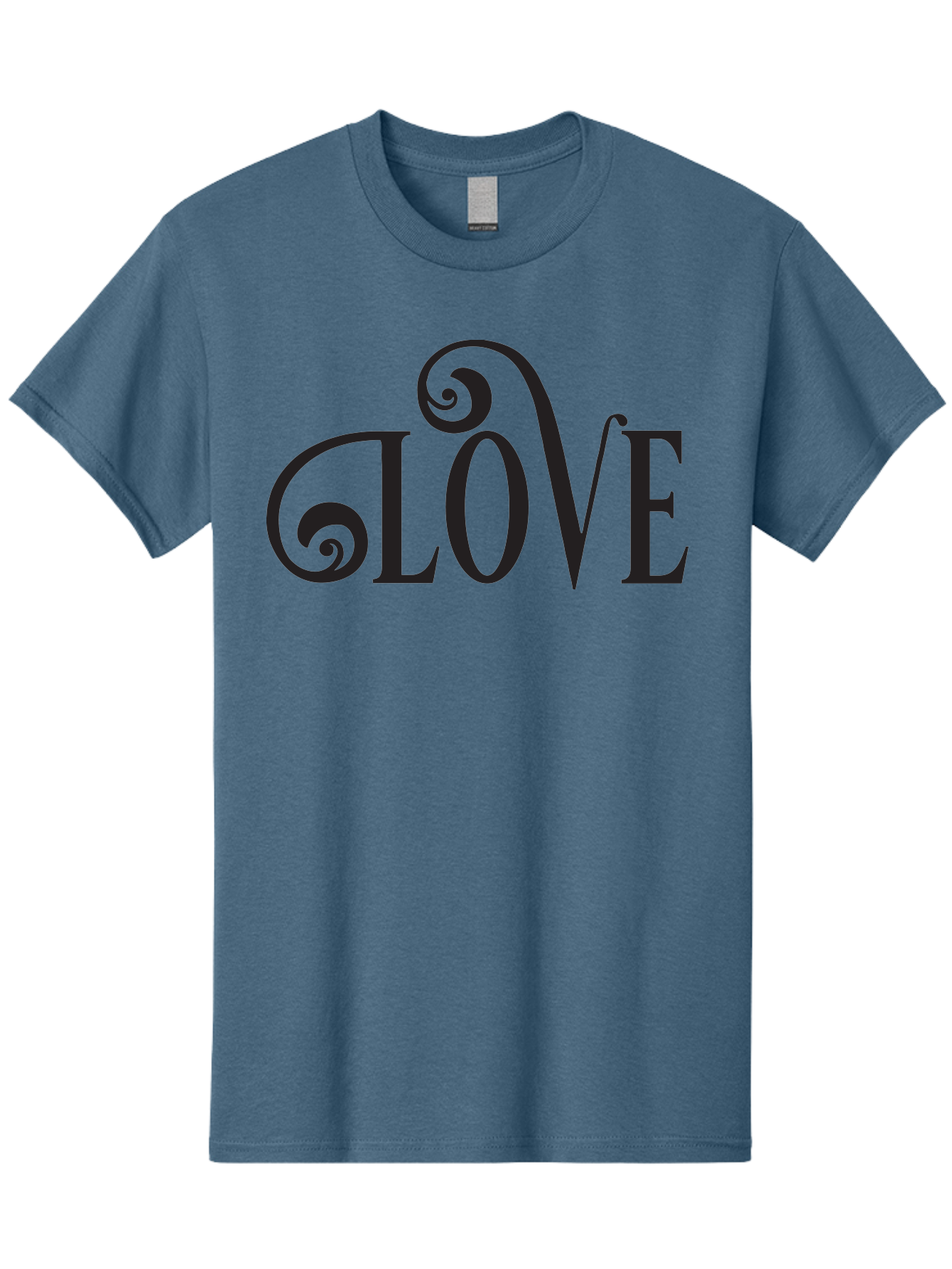Glove Men'S Graphic Tee, 100% Cotton, Comfortable Casual Summer Wear, Machine Washable, Love Typography, Decorative Lettering, Swirly Design, Black Text, Elegant Font, Whimsical Style, Romantic Message, Stylish Graphics, Heartwarming Phrase Aac759