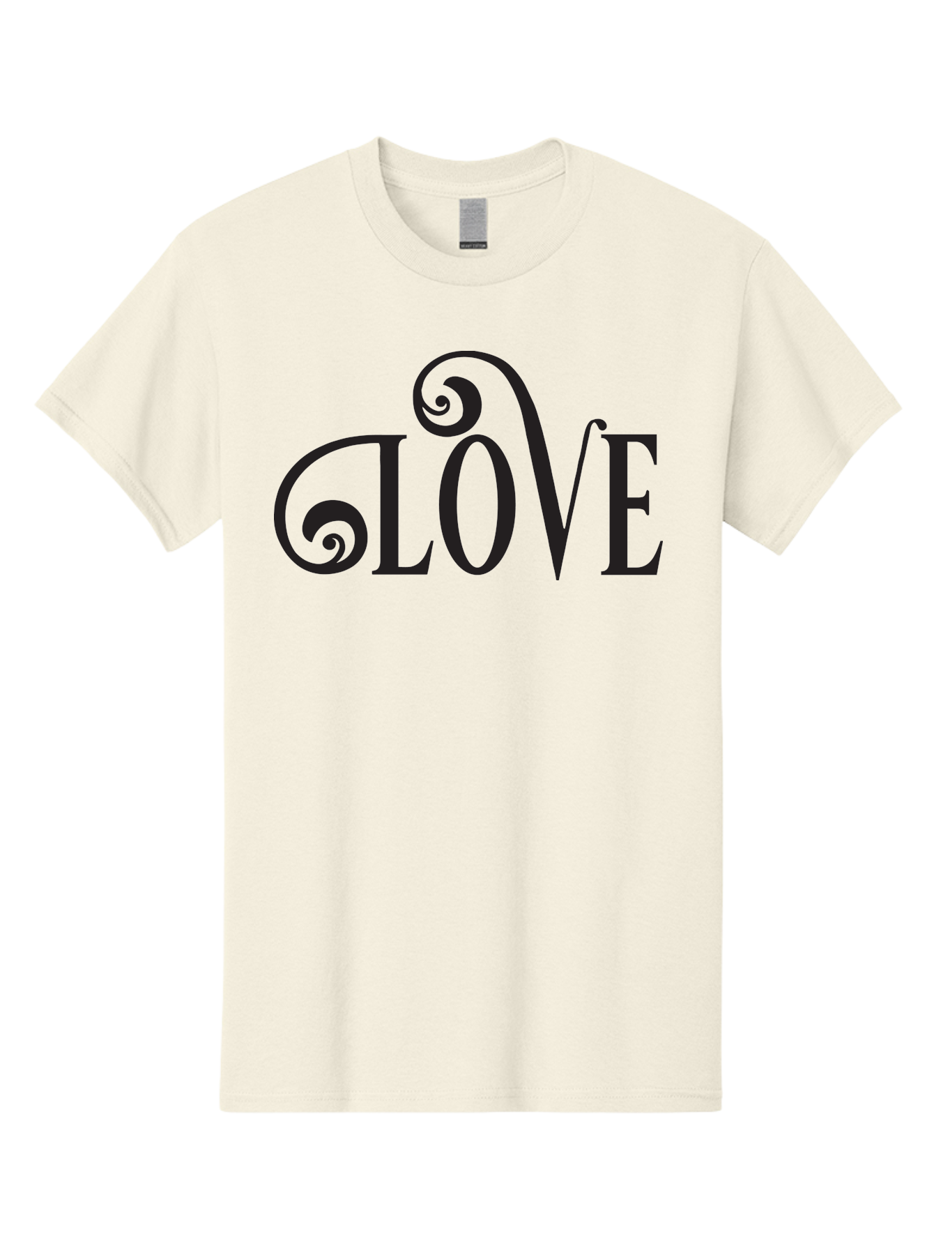 Glove Men'S Graphic Tee, 100% Cotton, Comfortable Casual Summer Wear, Machine Washable, Love Typography, Decorative Lettering, Swirly Design, Black Text, Elegant Font, Whimsical Style, Romantic Message, Stylish Graphics, Heartwarming Phrase Aac759