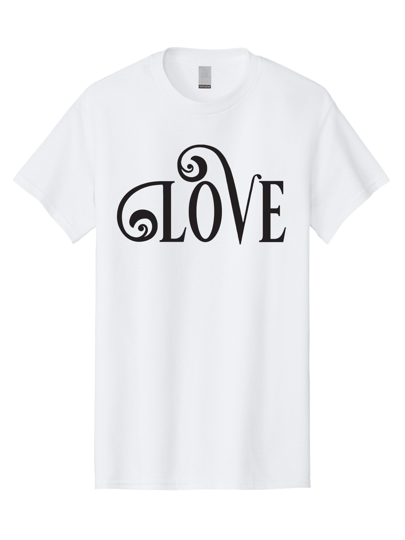 Glove Men'S Graphic Tee, 100% Cotton, Comfortable Casual Summer Wear, Machine Washable, Love Typography, Decorative Lettering, Swirly Design, Black Text, Elegant Font, Whimsical Style, Romantic Message, Stylish Graphics, Heartwarming Phrase Aac759
