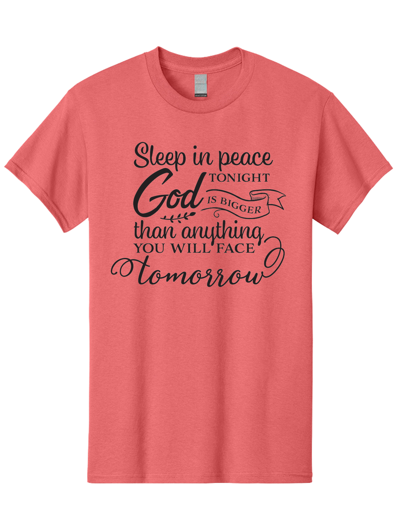 God-Is-Bigger Men'S Graphic Tee, 100% Cotton, Comfortable Casual Summer Wear, Machine Washable, Inspirational Quote, Motivational Words, God Is Bigger, Peaceful Sleep, Inspirational Sayings, Faith, Trust, Hope, Positivity, Motivation Aac763