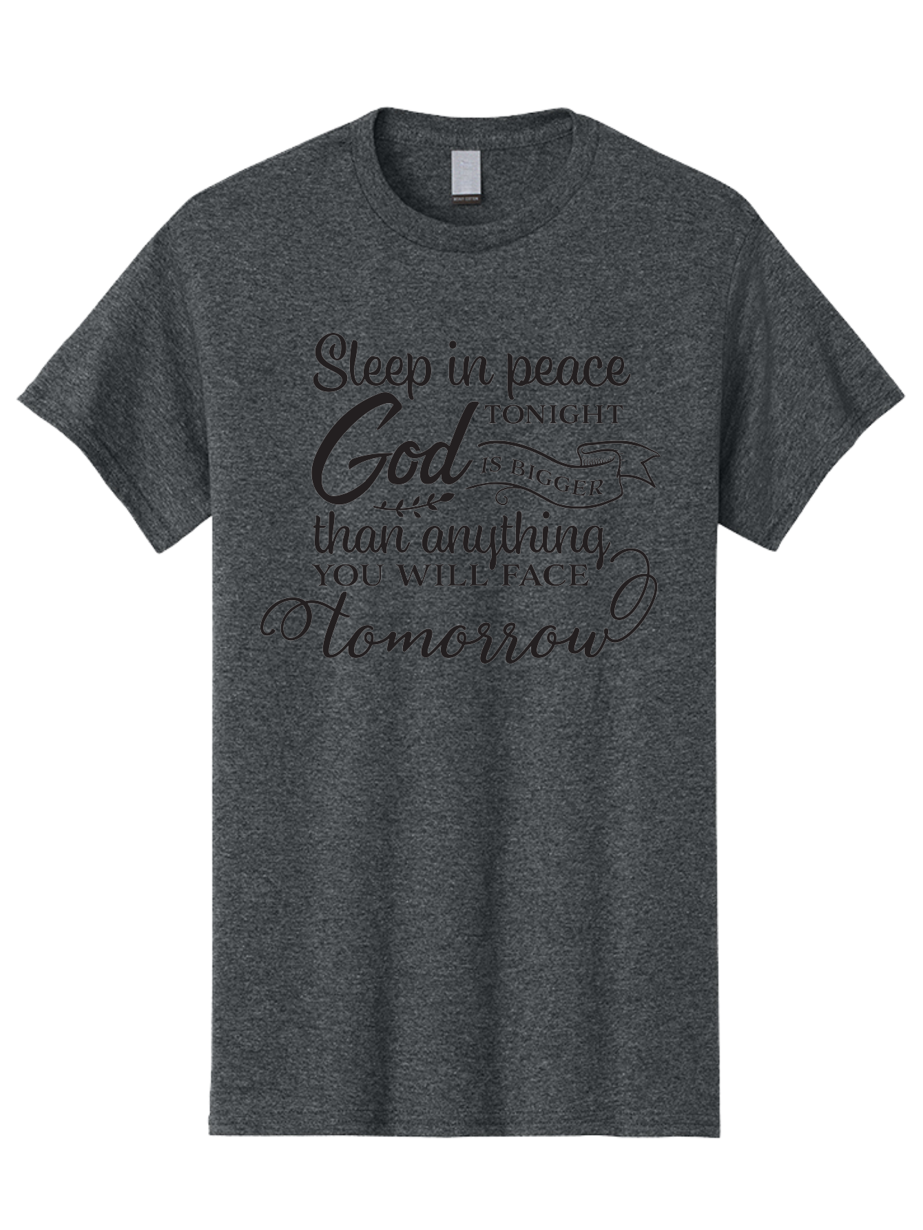 God-Is-Bigger Men'S Graphic Tee, 100% Cotton, Comfortable Casual Summer Wear, Machine Washable, Inspirational Quote, Motivational Words, God Is Bigger, Peaceful Sleep, Inspirational Sayings, Faith, Trust, Hope, Positivity, Motivation Aac763