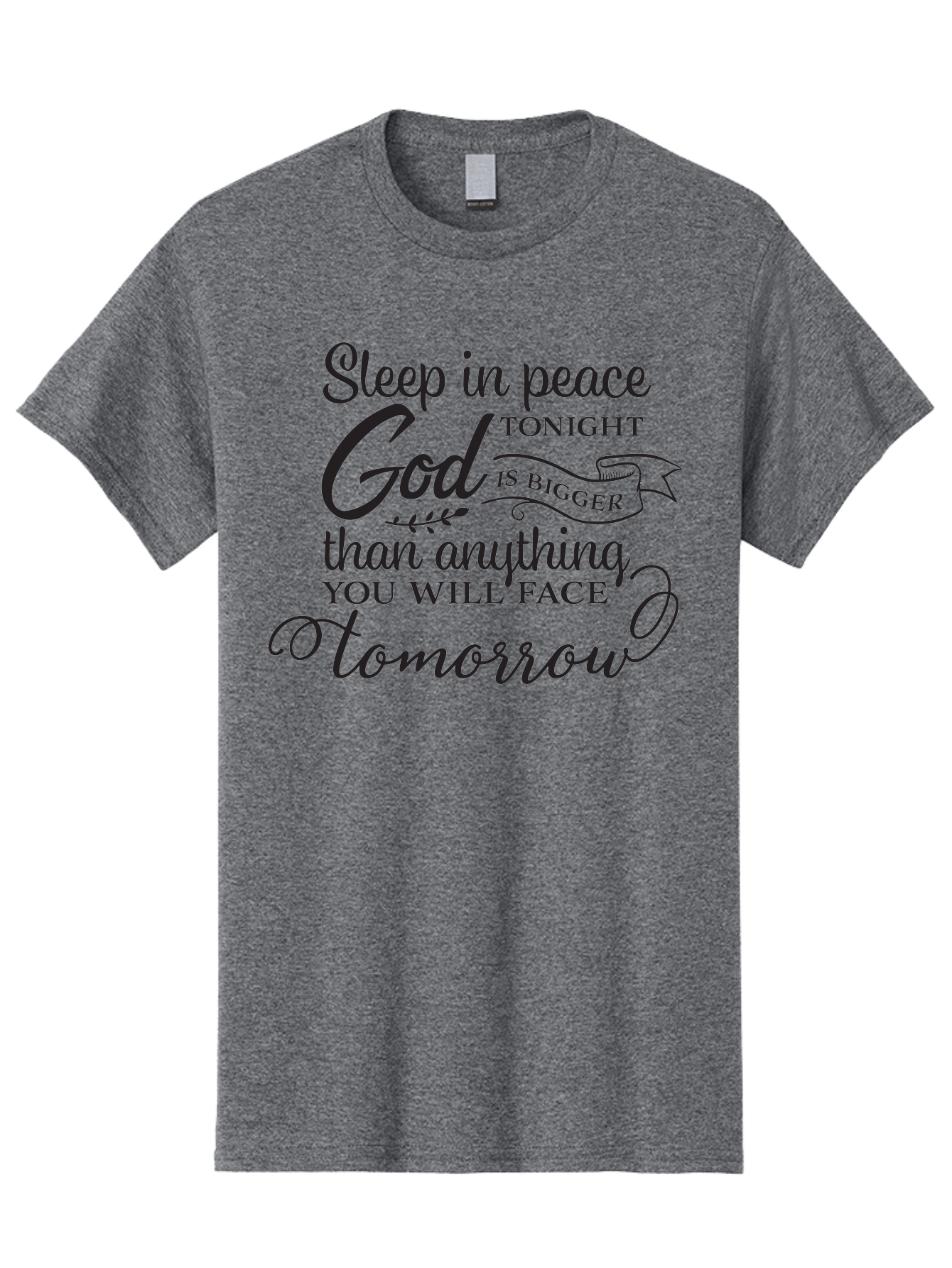 God-Is-Bigger Men'S Graphic Tee, 100% Cotton, Comfortable Casual Summer Wear, Machine Washable, Inspirational Quote, Motivational Words, God Is Bigger, Peaceful Sleep, Inspirational Sayings, Faith, Trust, Hope, Positivity, Motivation Aac763