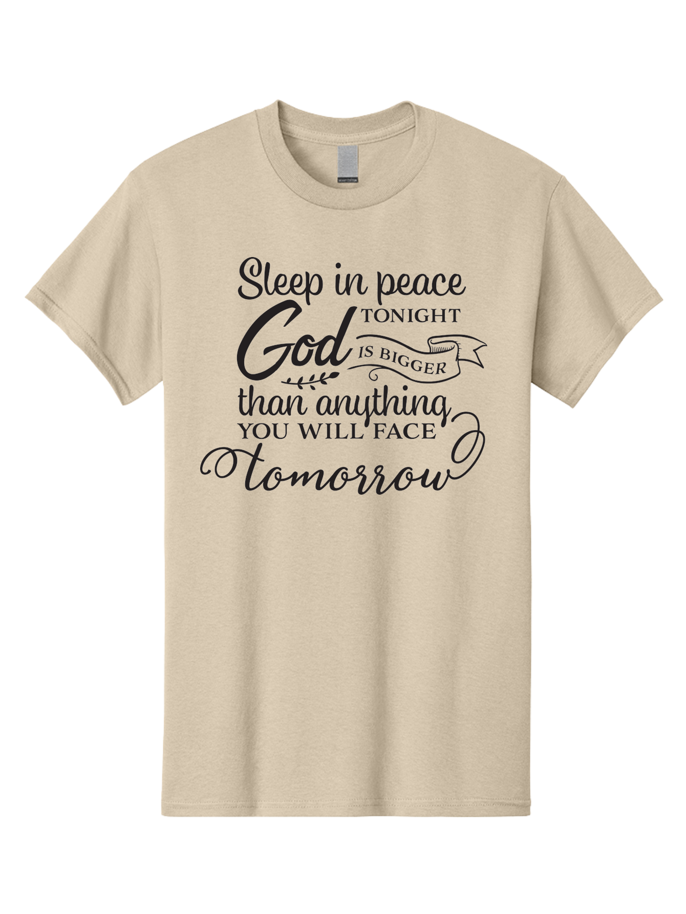 God-Is-Bigger Men'S Graphic Tee, 100% Cotton, Comfortable Casual Summer Wear, Machine Washable, Inspirational Quote, Motivational Words, God Is Bigger, Peaceful Sleep, Inspirational Sayings, Faith, Trust, Hope, Positivity, Motivation Aac763