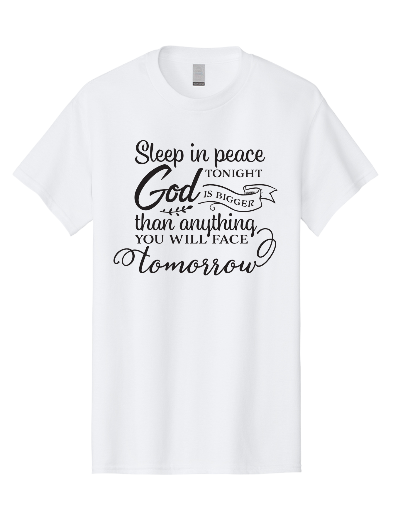 God-Is-Bigger Men'S Graphic Tee, 100% Cotton, Comfortable Casual Summer Wear, Machine Washable, Inspirational Quote, Motivational Words, God Is Bigger, Peaceful Sleep, Inspirational Sayings, Faith, Trust, Hope, Positivity, Motivation Aac763