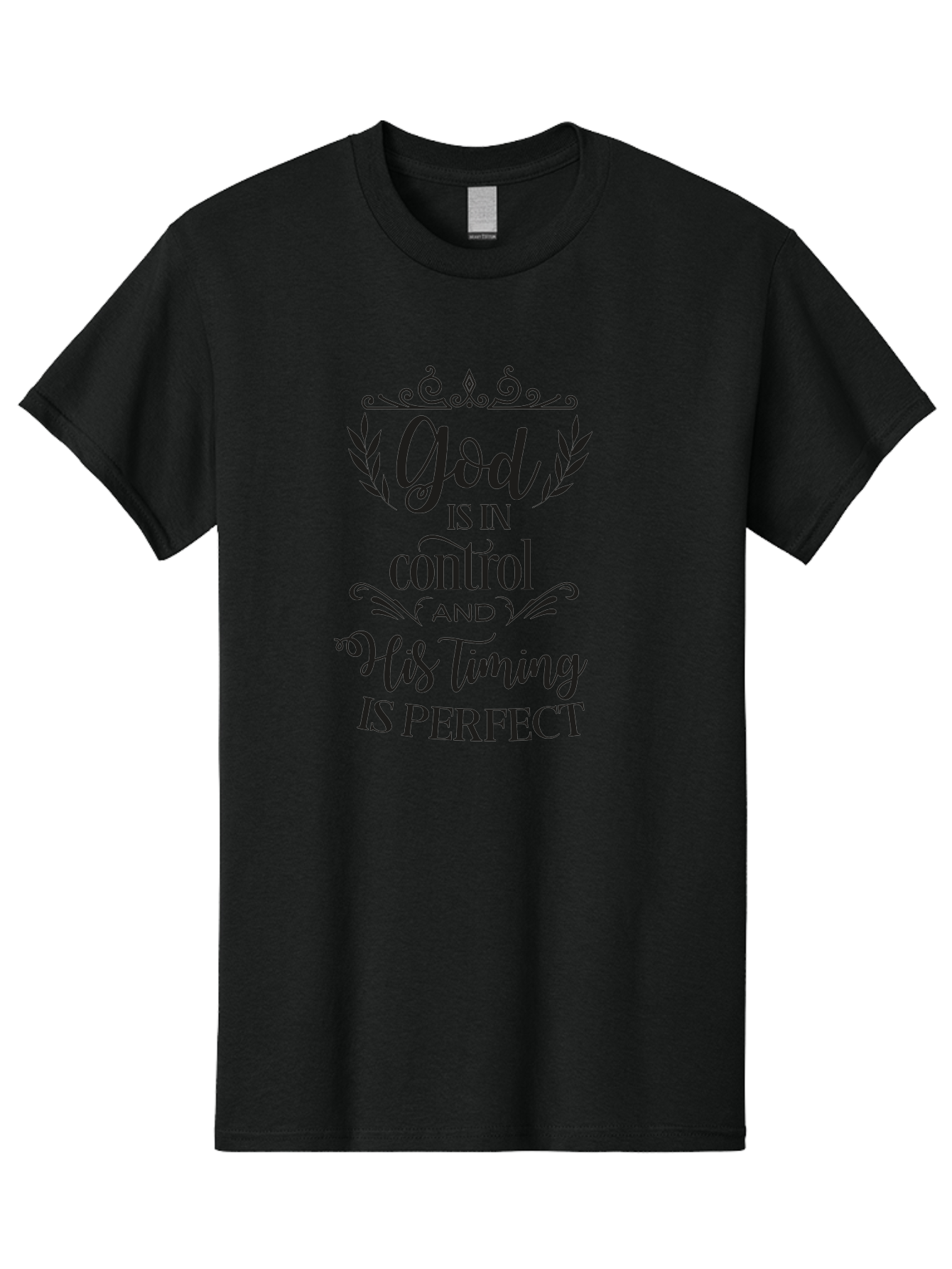 God-Is-In-Control-And-His-Timing-Is-Perfect Men'S Graphic Tee, 100% Cotton, Comfortable Casual Summer Wear, Machine Washable, Faith Quote, Inspirational Quote, Motivational Quote, Religious Quote, God Is In Control, His Timing Is Perfect, Aac764